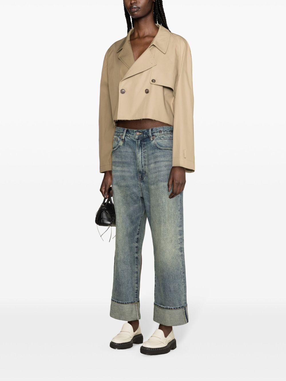 colour-block cropped jacket - 3