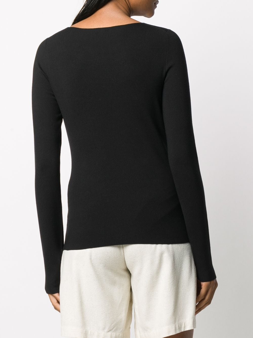 ribbed-knit scoop-neck top - 3
