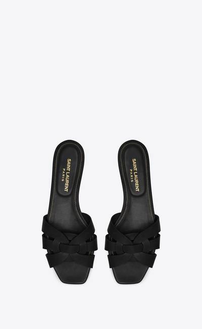 SAINT LAURENT tribute flat sandals in smooth leather outlook