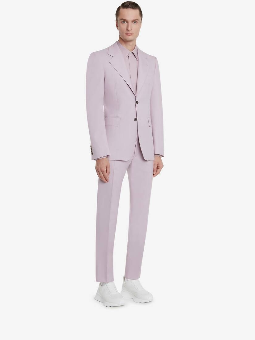 Men's Wool Serge Single-breasted Jacket in Lilac - 3