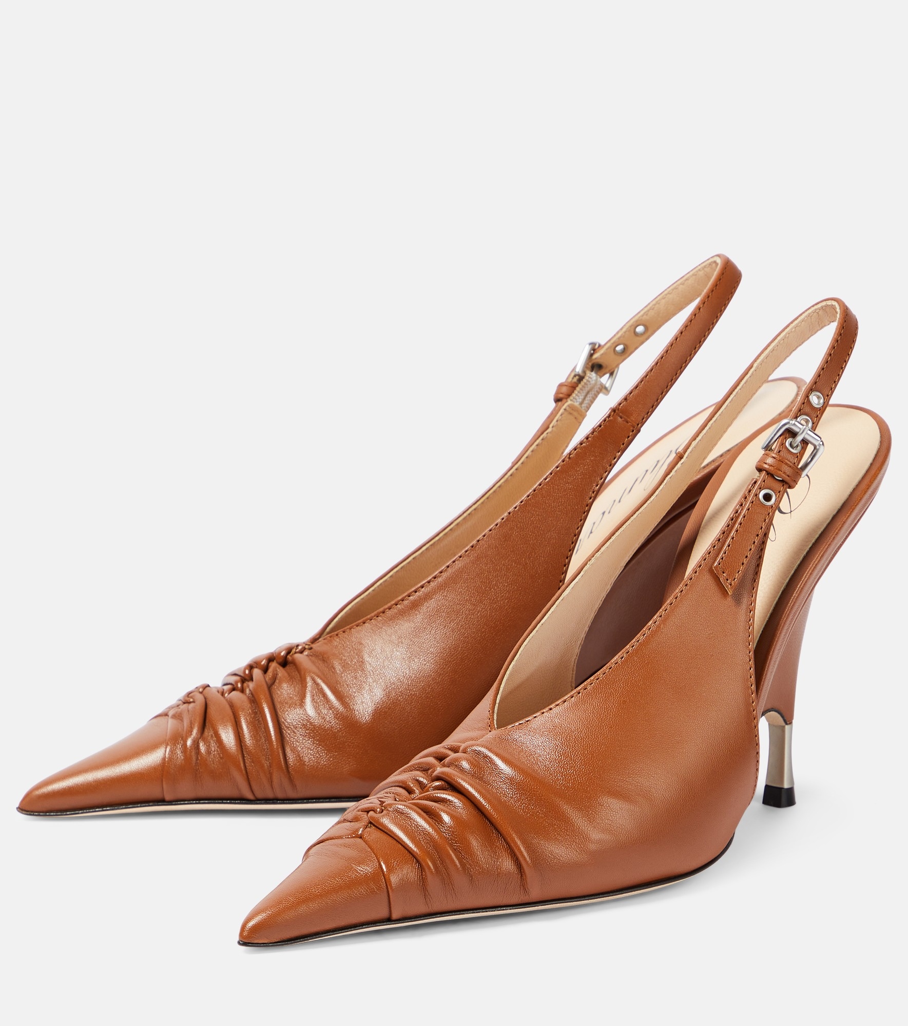 Leather slingback pumps - 5