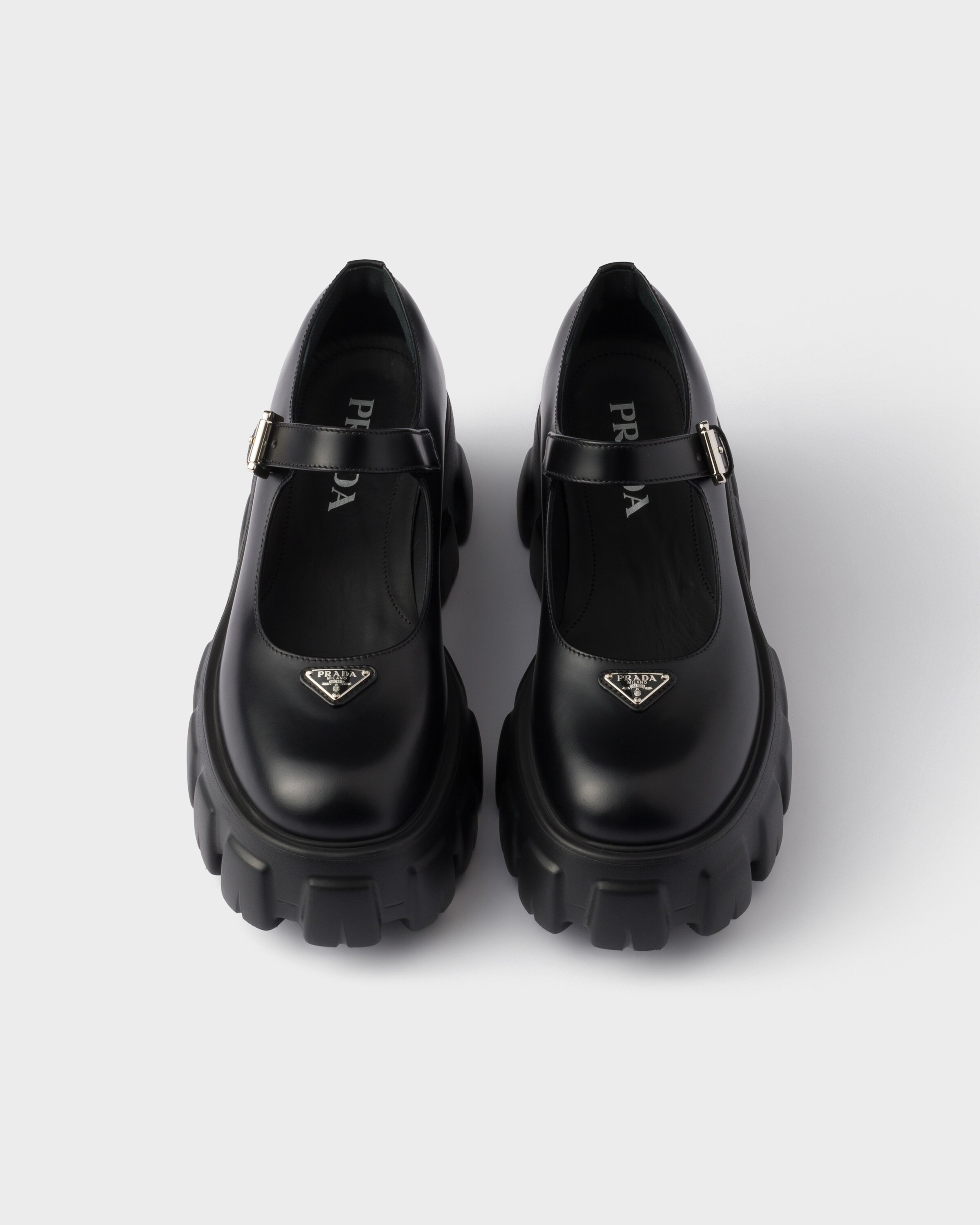Brushed leather Monolith Mary Janes - 3
