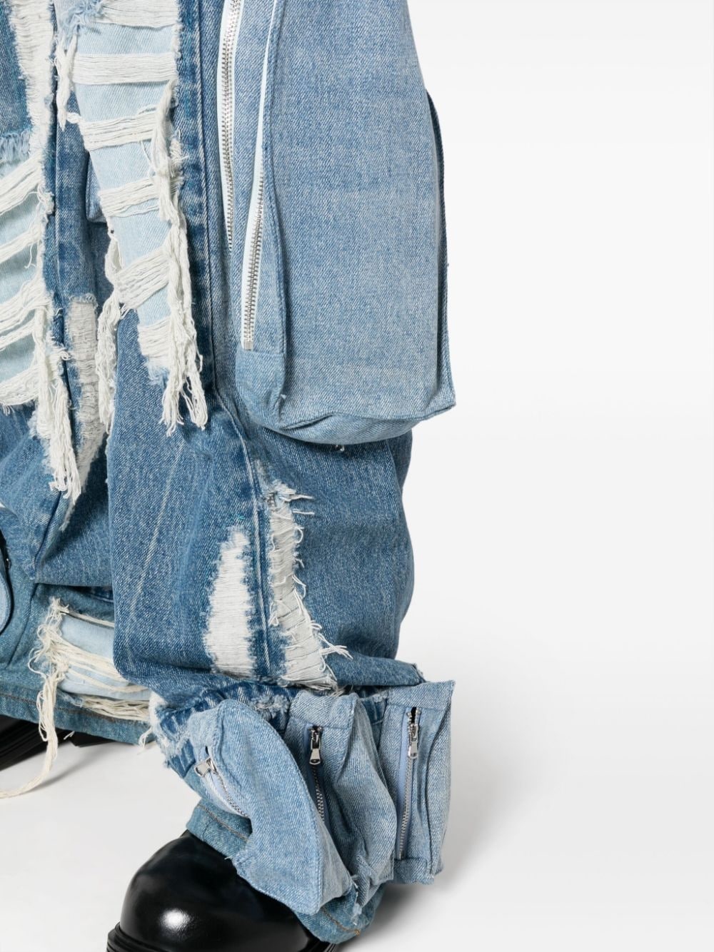 ripped wide-leg jeans - 5