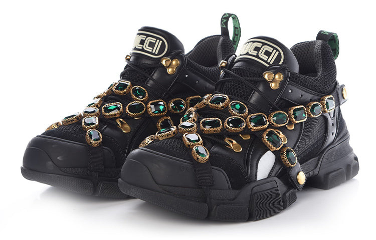 (WMNS) Gucci Flashtrek Crystals 'Black' 537153-GGZ50-1078 - 2