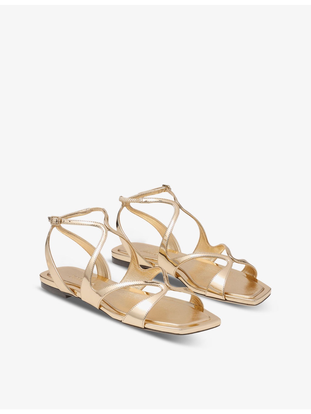 Ayla liquid-gold leather sandals - 3