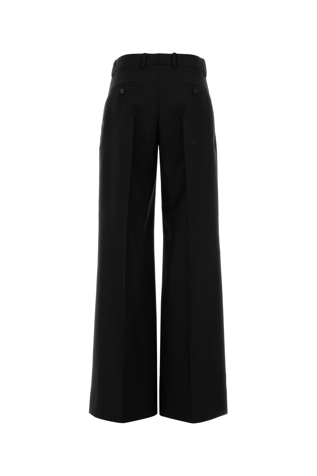 Black wool blend wide-leg pant - 2