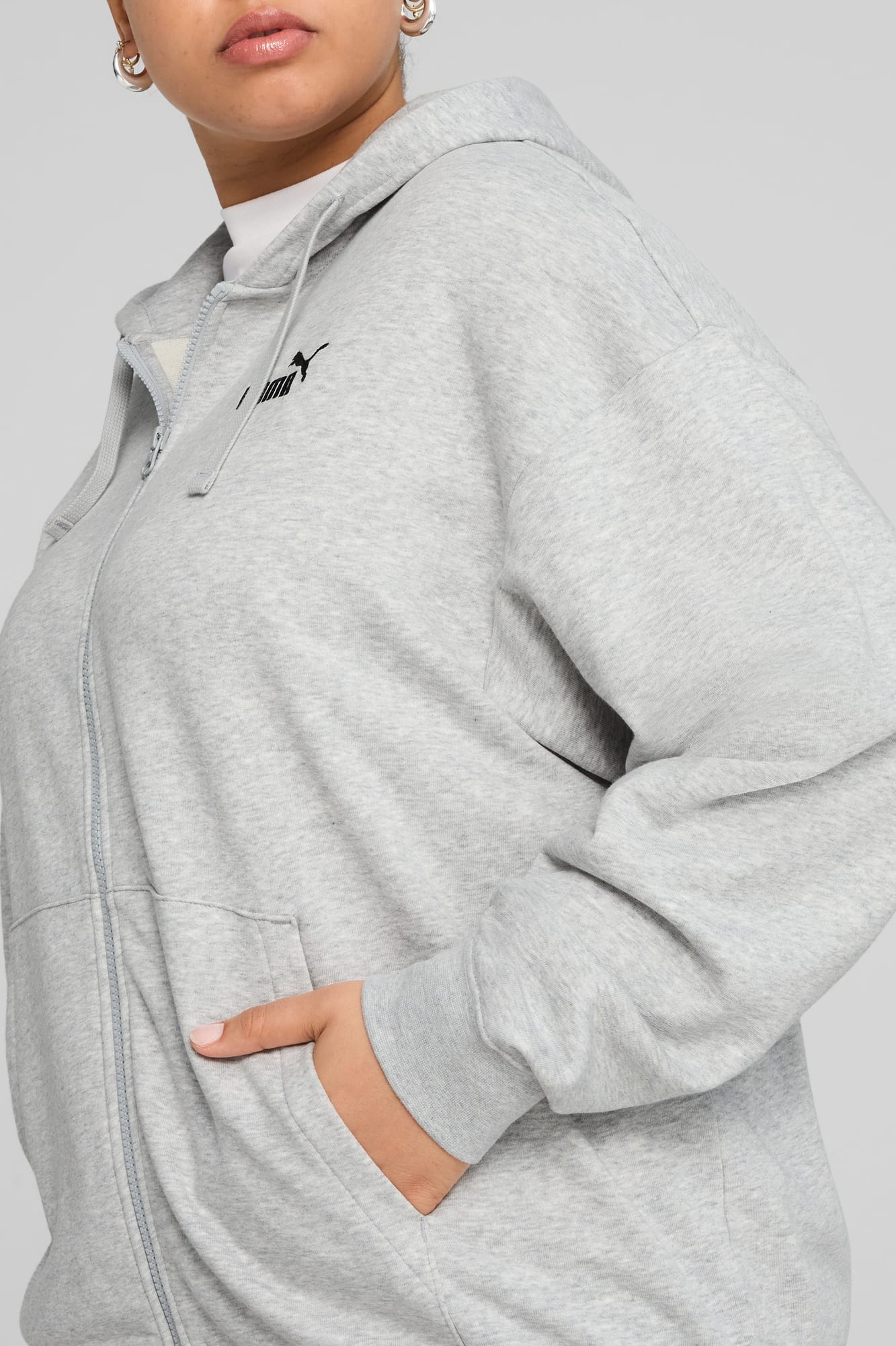 Essentials Small No. 1 Logo French Terry Women's Comfort Full-Zip Hoodie - 7