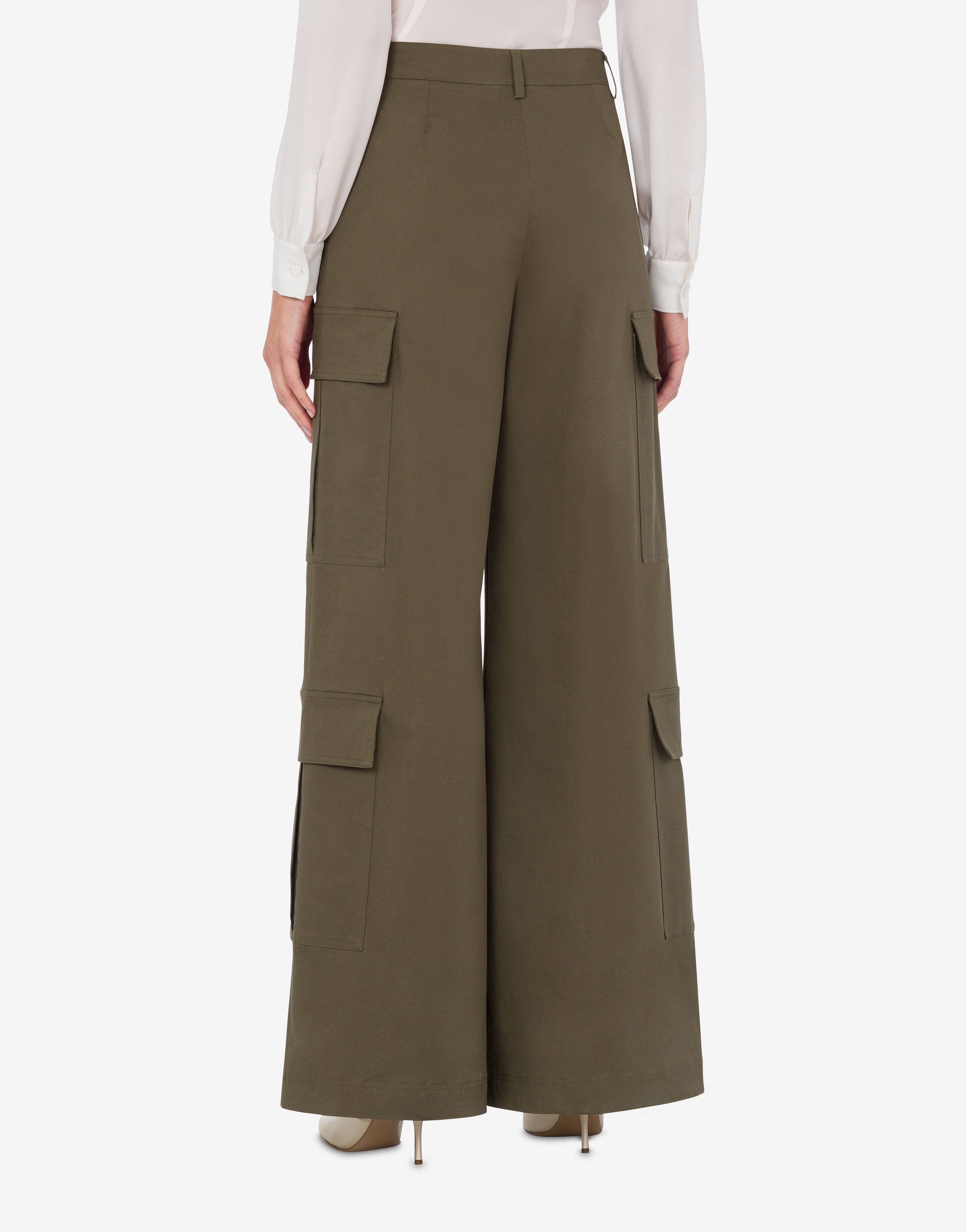 COTTON CANVAS PALAZZO TROUSERS - 3