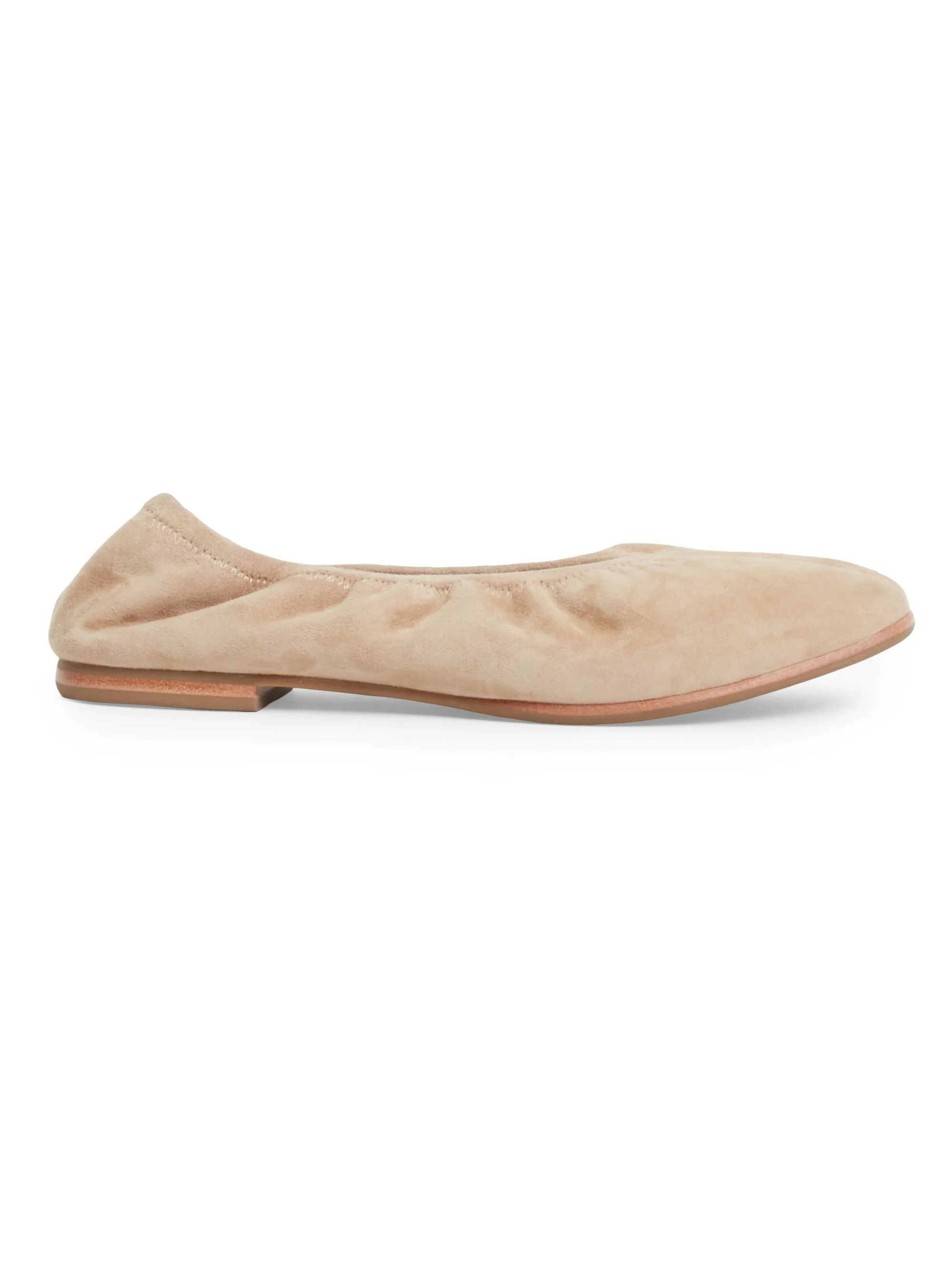 Women's Danna Elasticized Suede Ballet Flats - Desert - 1