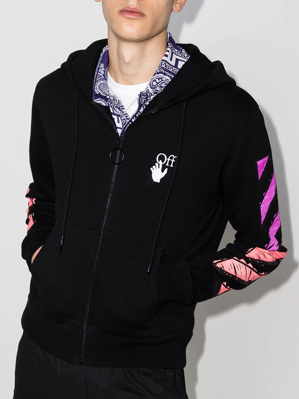 Marker Arrows zip-up hoodie - 2