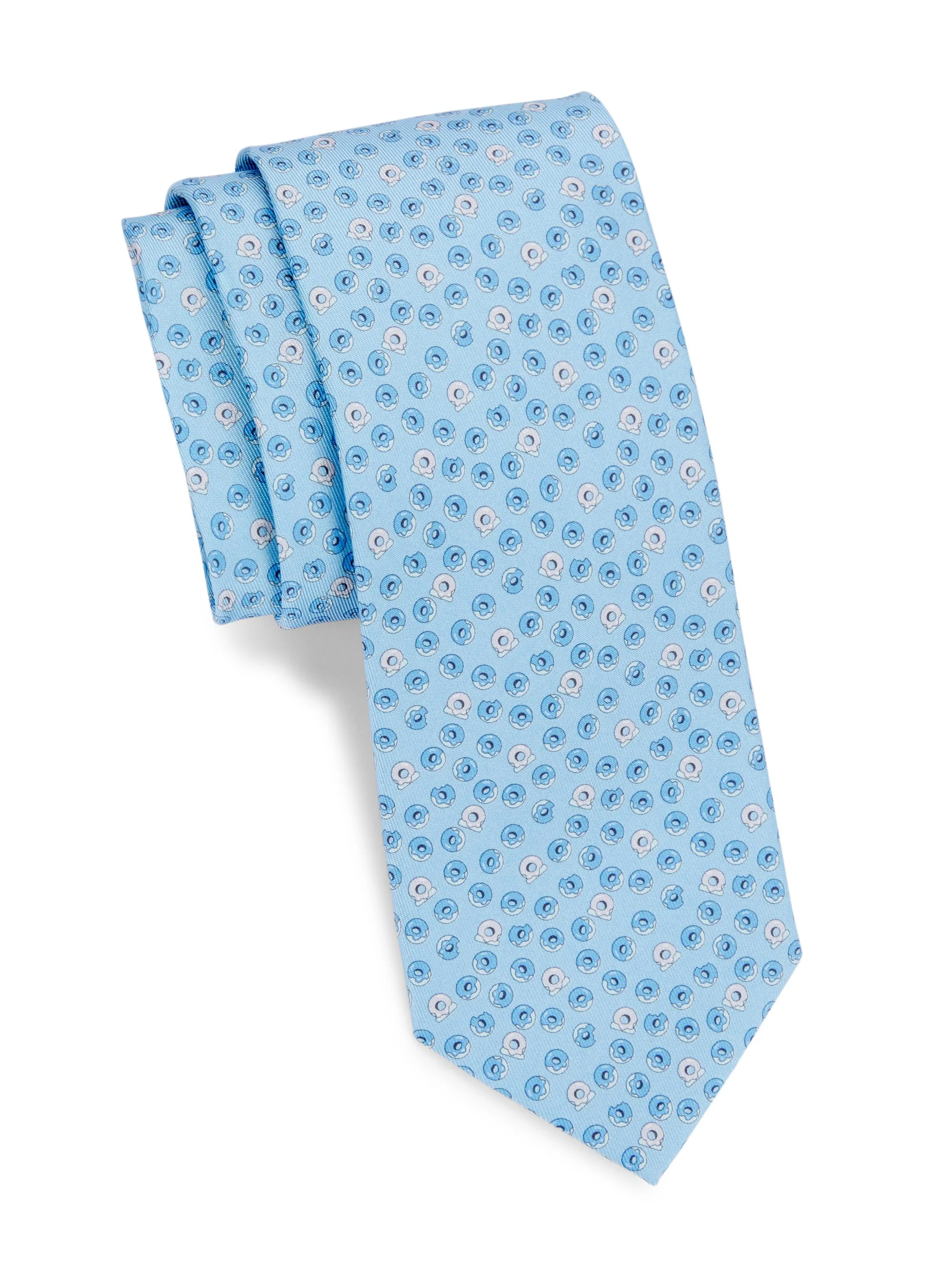 Men's Vaniglia Silk Doughnut Tie - Light Blue - 1