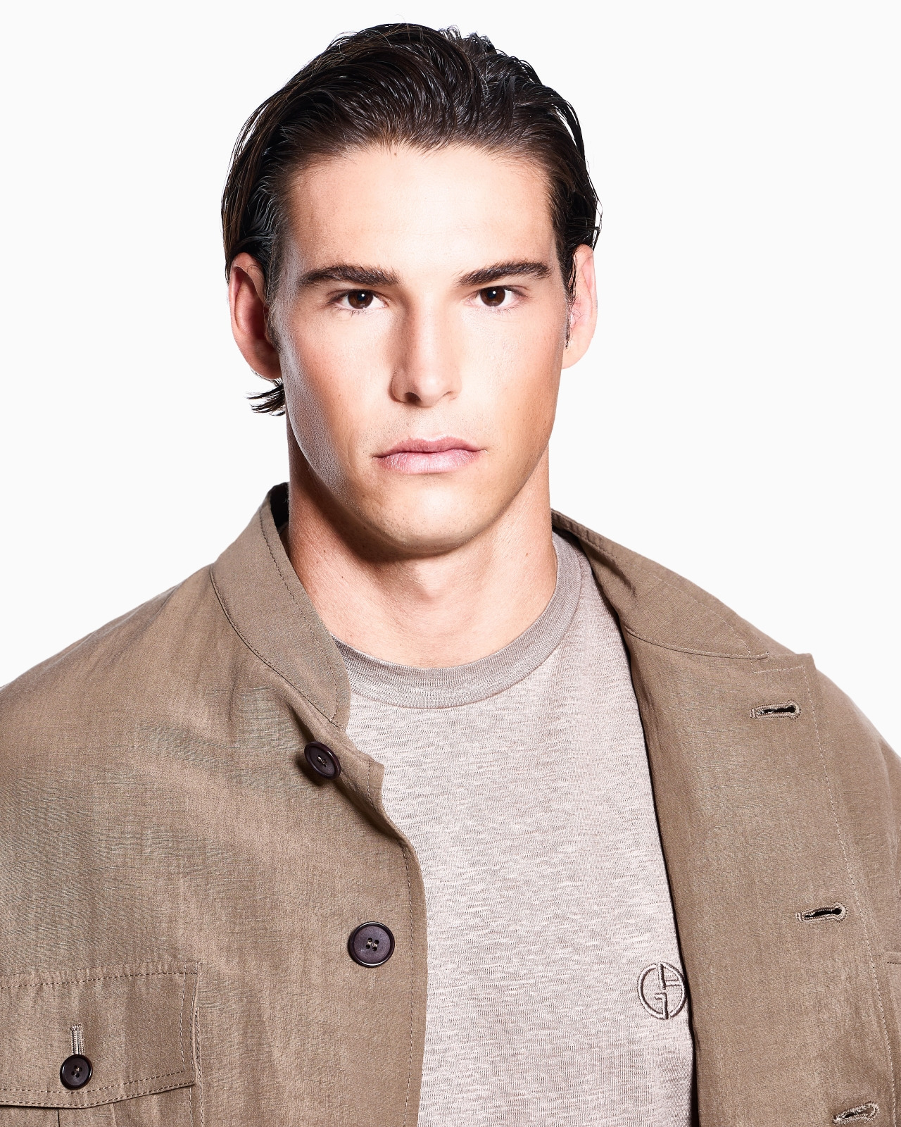STRETCH-LINEN CREW-NECK T-SHIRT - 5