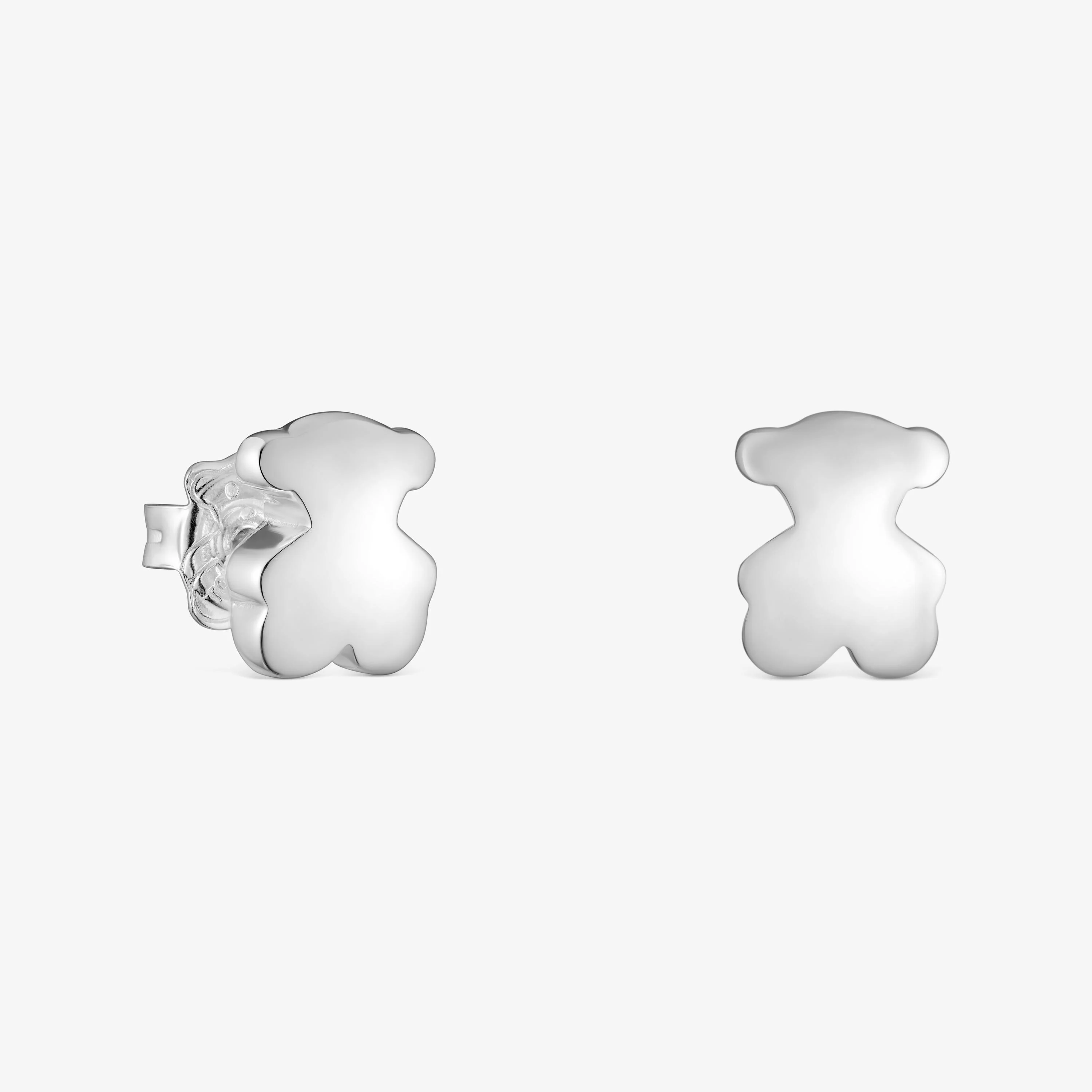 Silver Bold Motif bear Earrings - 1