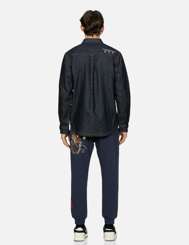 EVISU CLOUD-PATTERN SEAGULL EMBROIDERY REGULAR FIT DENIM WORK SHIRT outlook