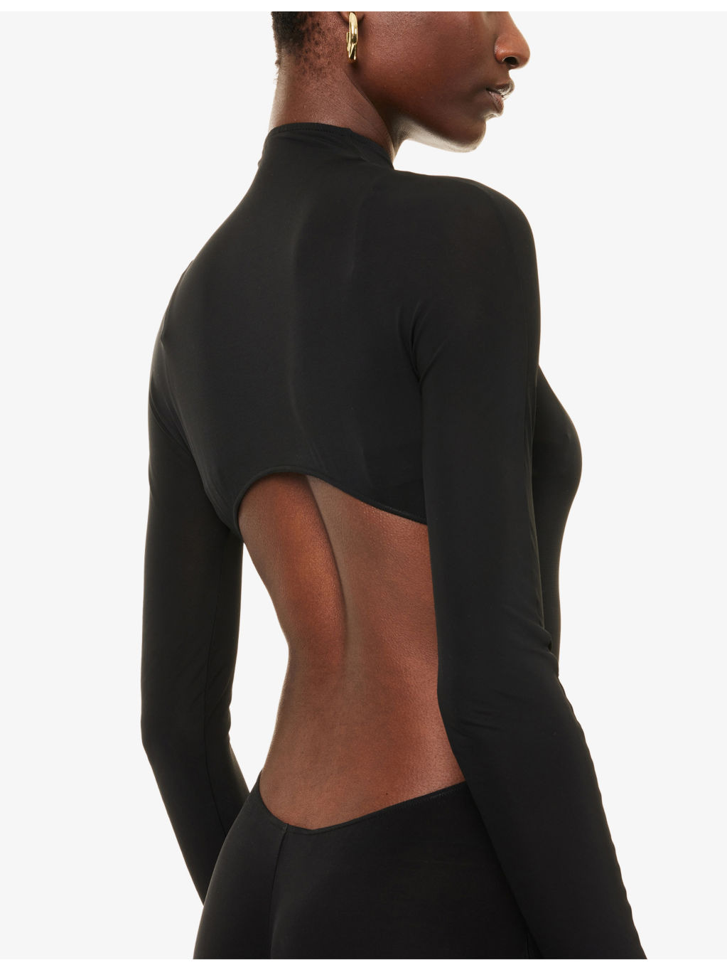 Flare Long-Sleeve Woven Jumpsuit - 5