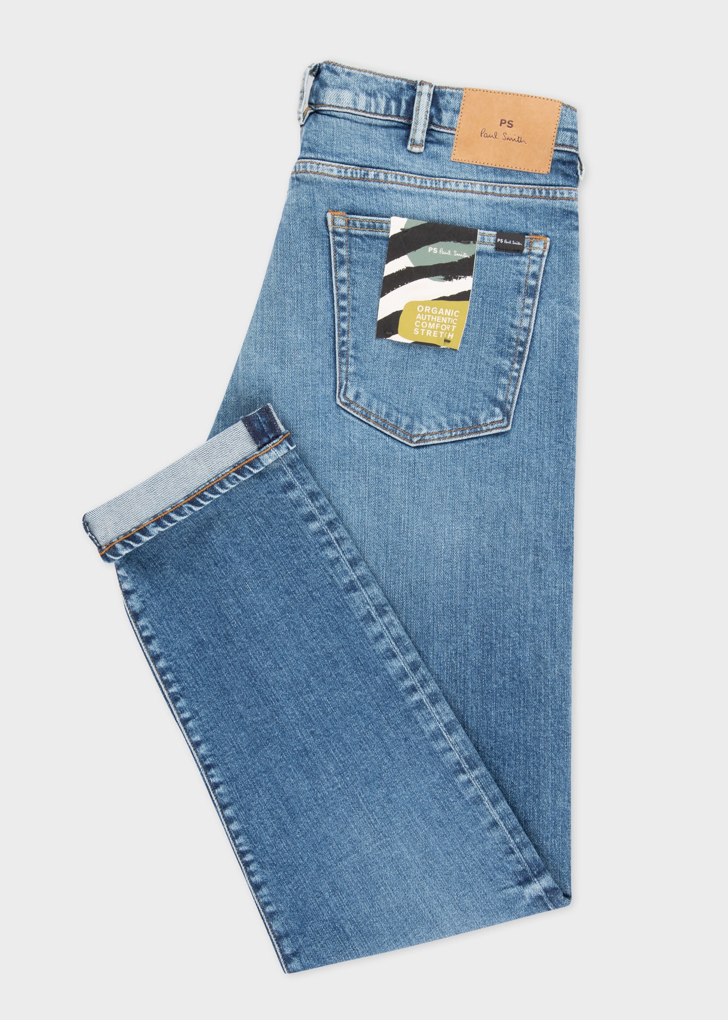 Tapered-Fit Mid-Wash Jeans - 2