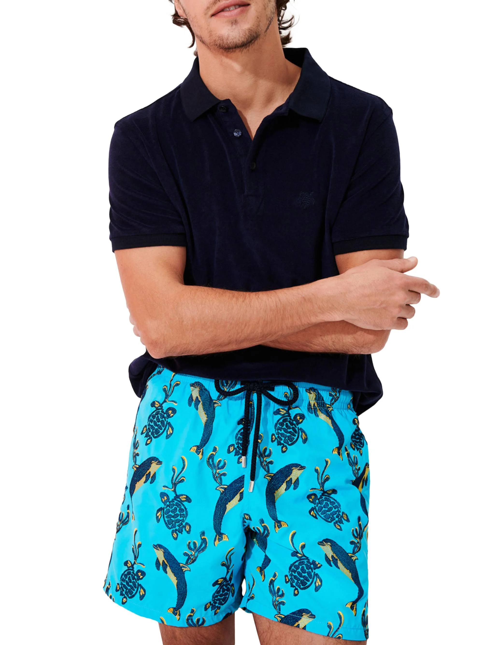 Men's 2000 Vie Aquatique Embroidered Swim Trunks - Horizon - 1