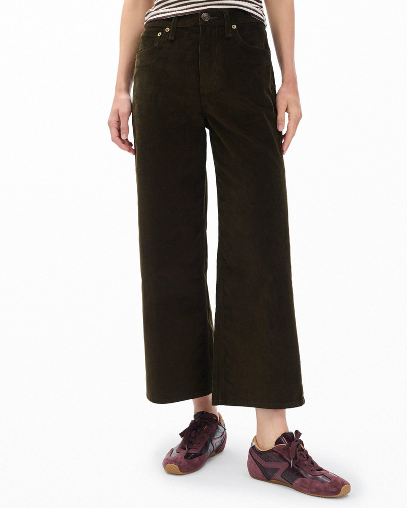 Andi Ankle Wide-Leg Corduroy Pants Stretch Corduroy in Balsam 4