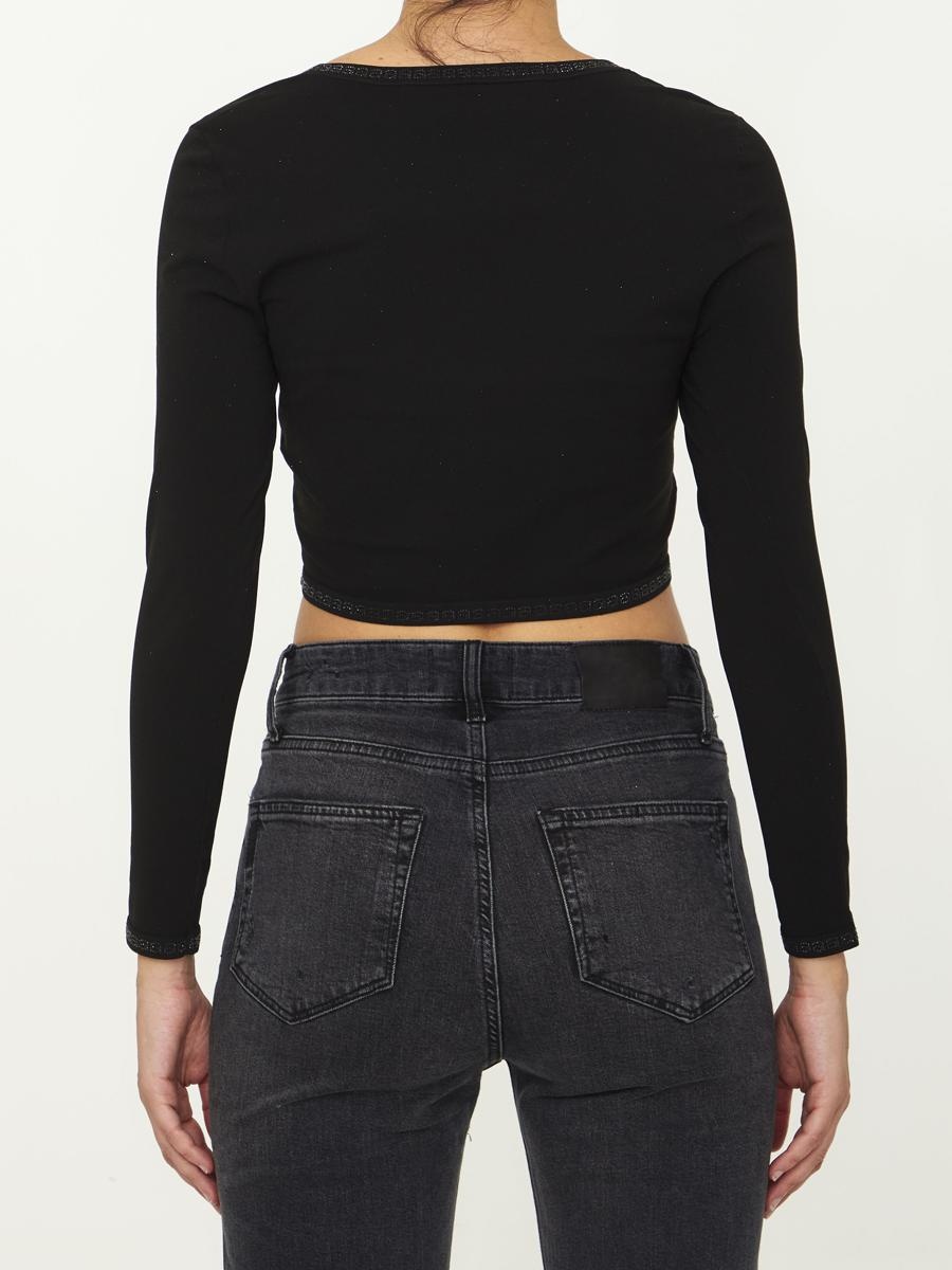 ALEXANDER WANG CROP CARDIGAN WITH CRYSTALS - 4