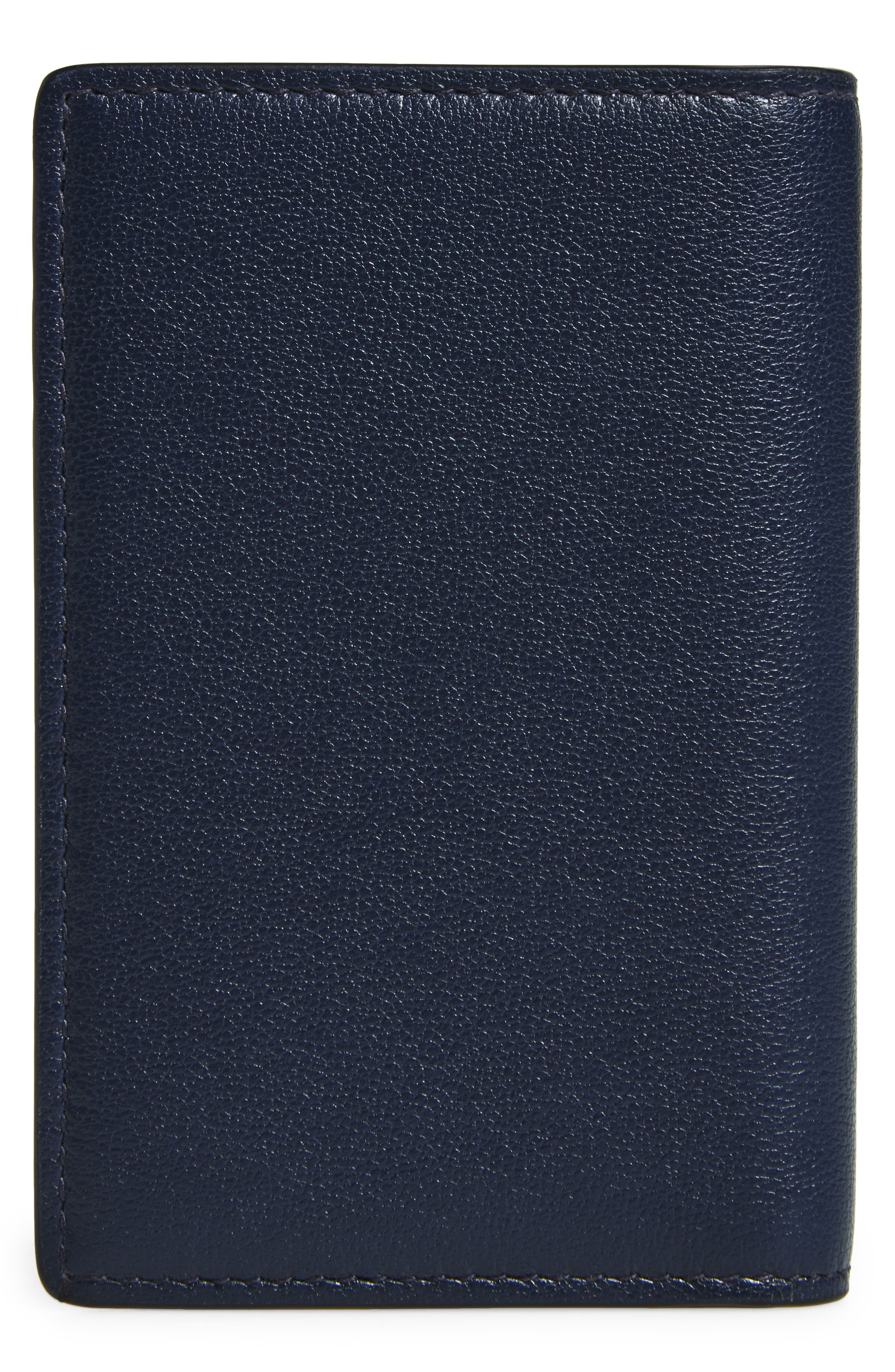 Dolce&Gabbana Vit.Cali Leather Card Holder in 80658 Blue Scuro at Nordstrom - 4