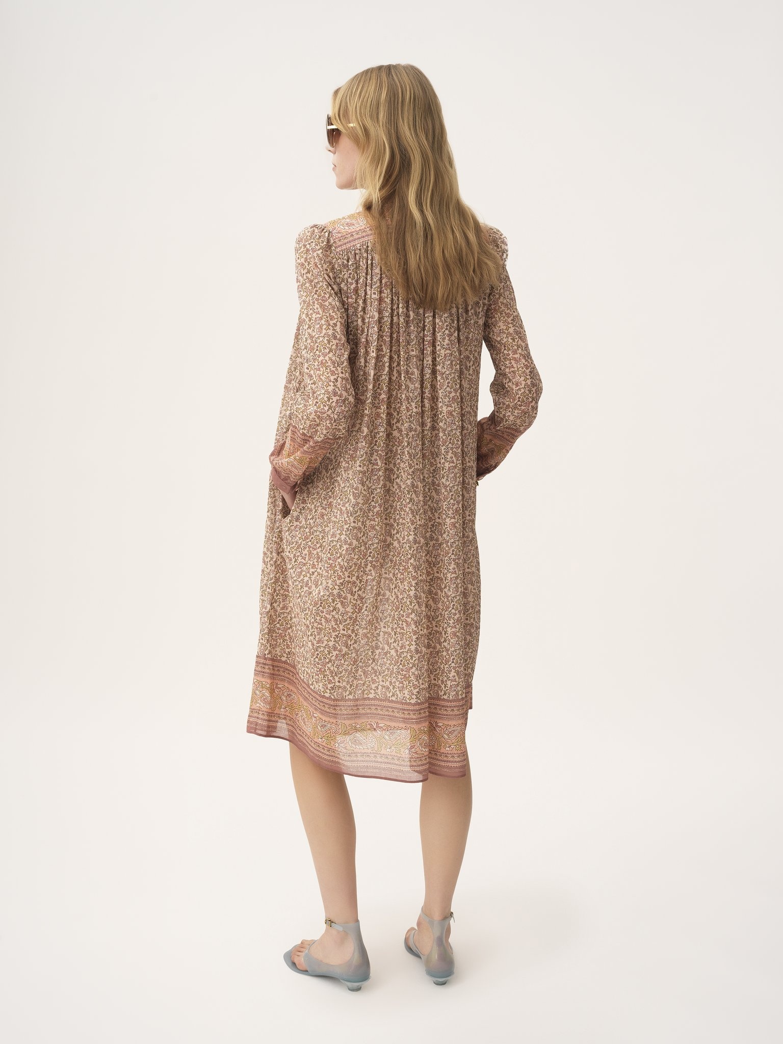 GATHERED TUNIC DRESS IN COTTON VOILE - 5