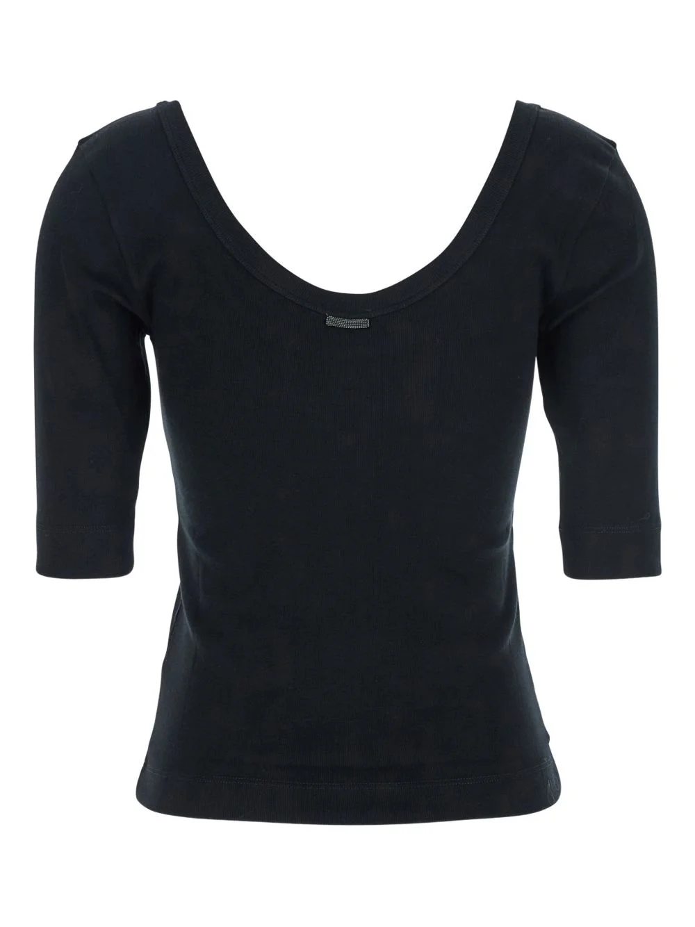 scoop-neck ribbed T-shirt - 1