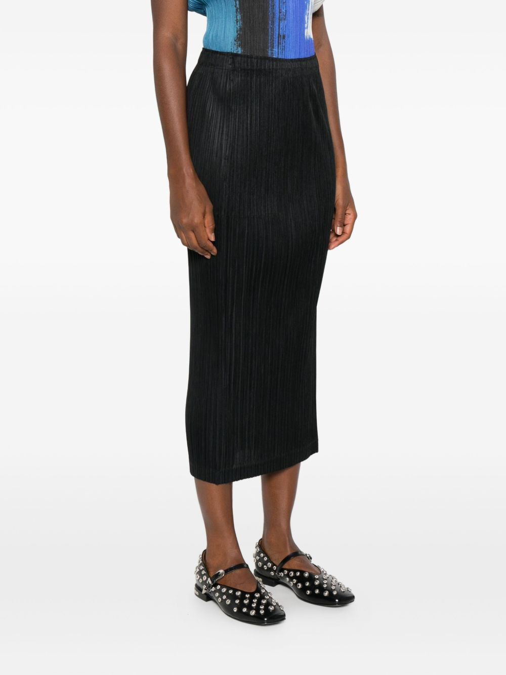 pleated straight skirt - 3