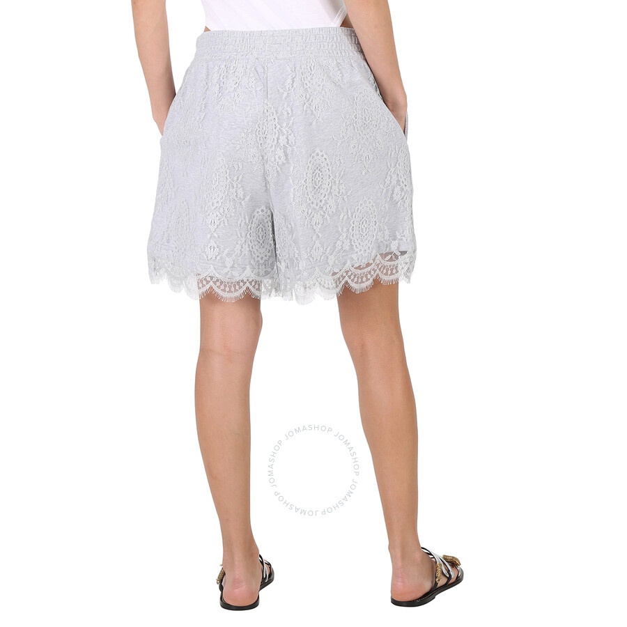 Burberry Light Pebble Grey Lace And Cotton Shorts - 6