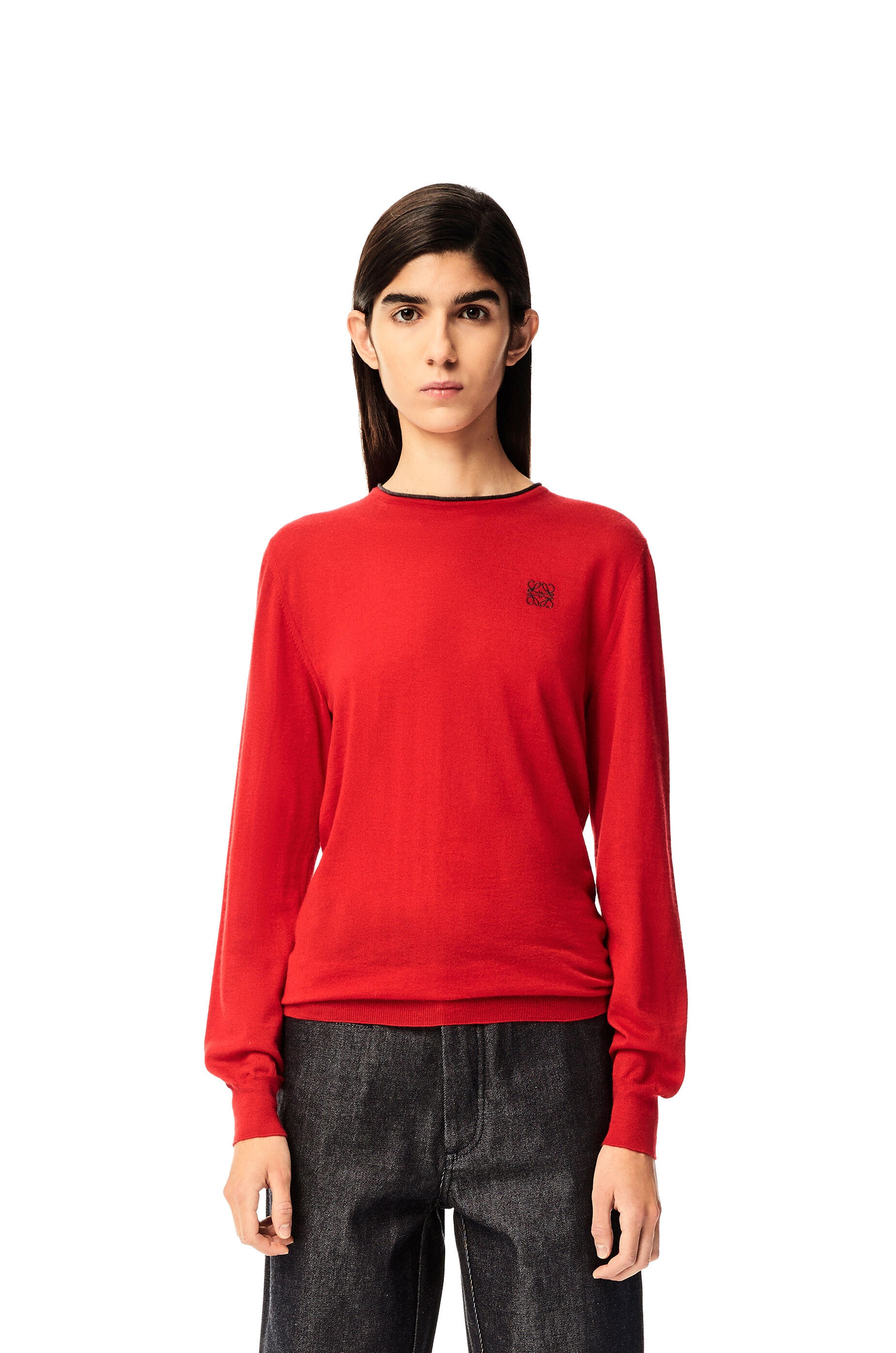 Anagram embroidered crewneck sweater in cashmere - 3