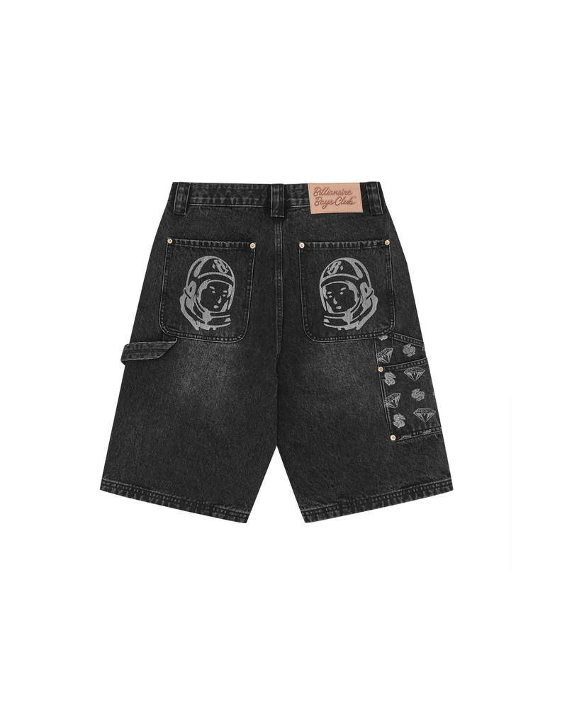 BILLIONAIRE BOYS CLUB DIAMONDS & DOLLARS DENIM CARPENTER SHORT outlook