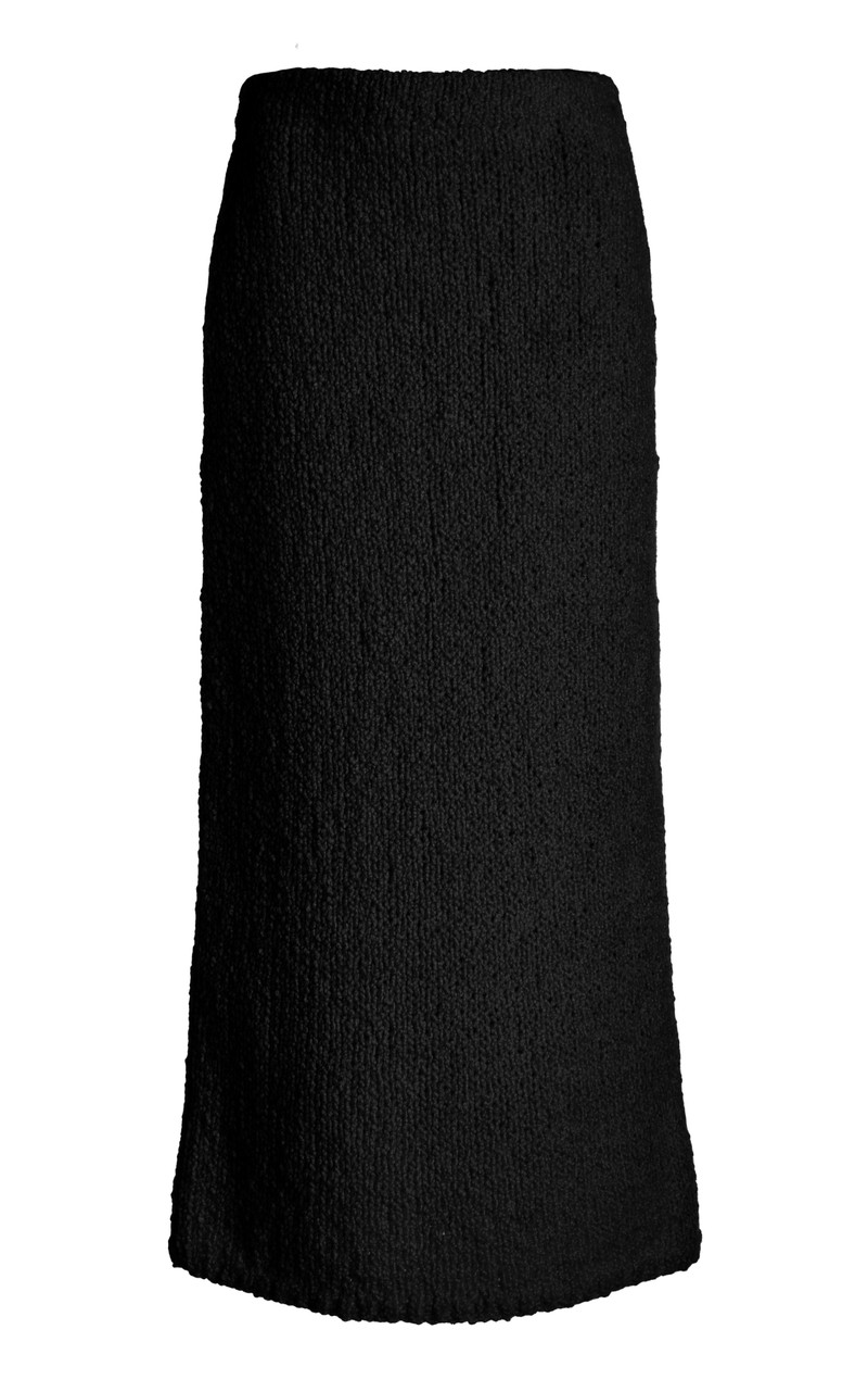 Titan Knit Maxi Skirt in Black Cashmere Boucle 1