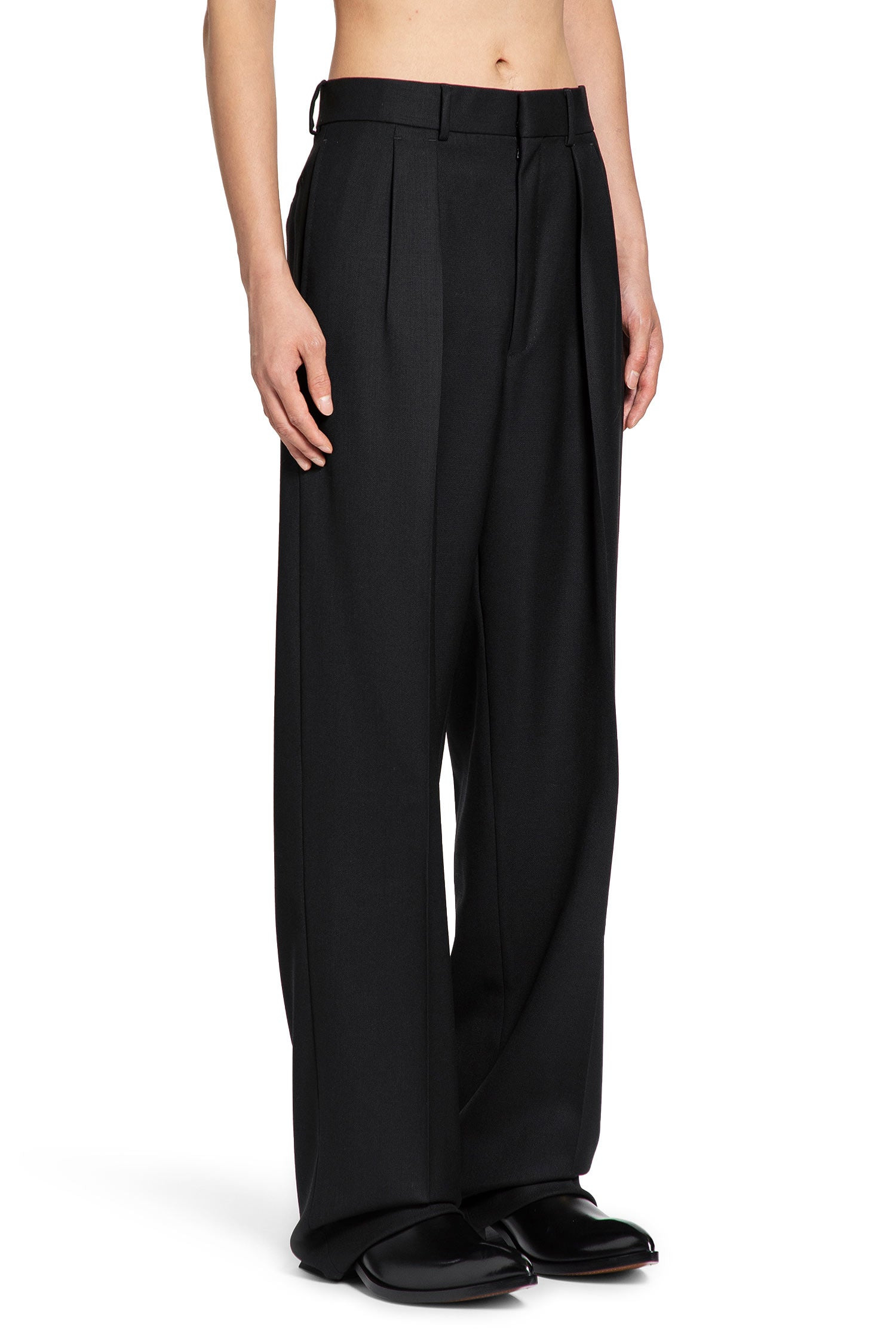 Double Pleat Trousers In Broken Twill - 2