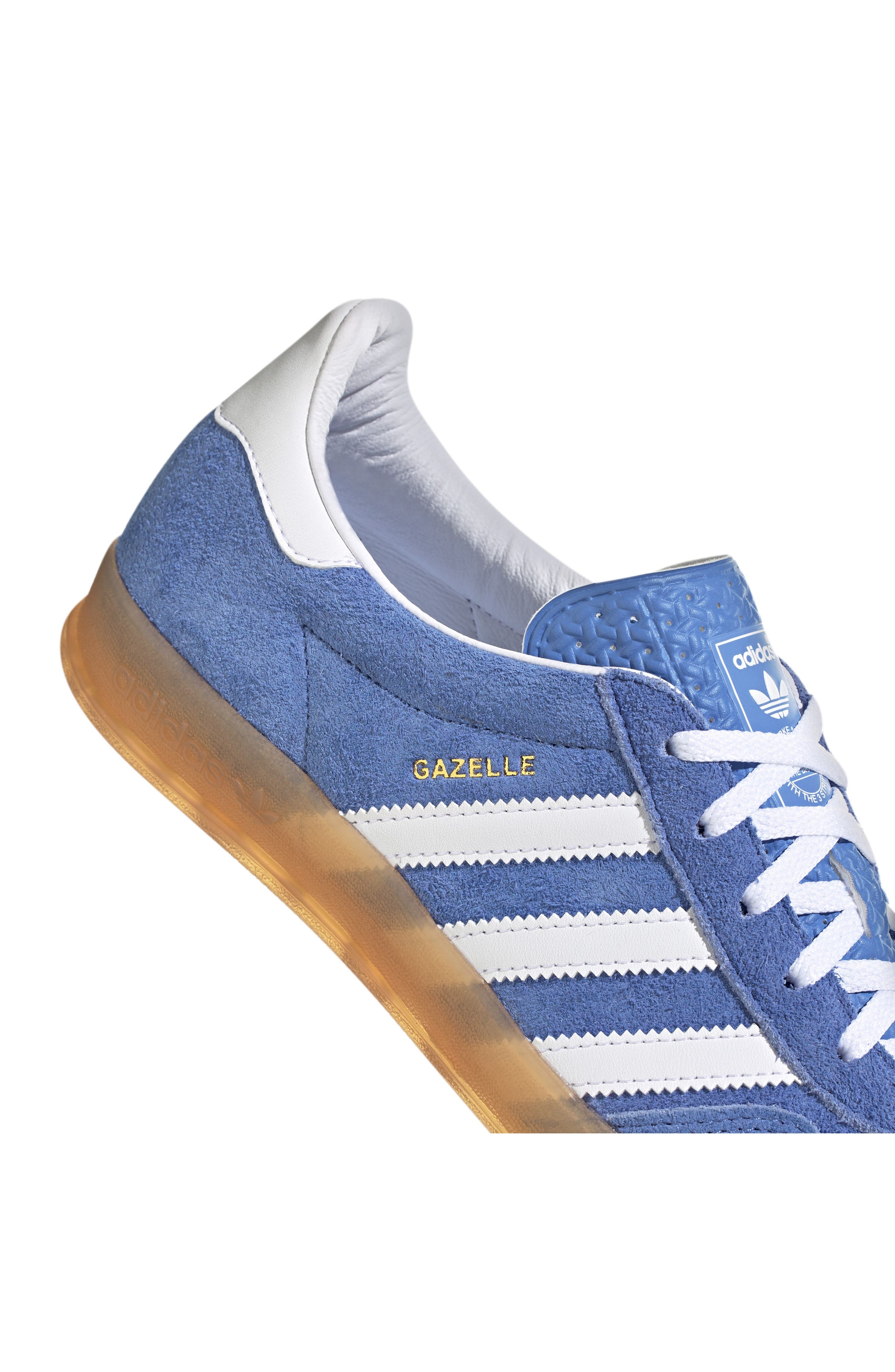 adidas Gazelle Indoor Sneaker in Blue/White/Gold at Nordstrom - 9