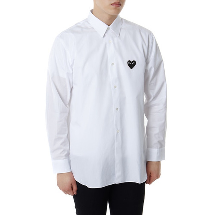 COMME des GARCONS PLAY Black Emblem Button Down 'White' AZ-B004-051-2 - 4