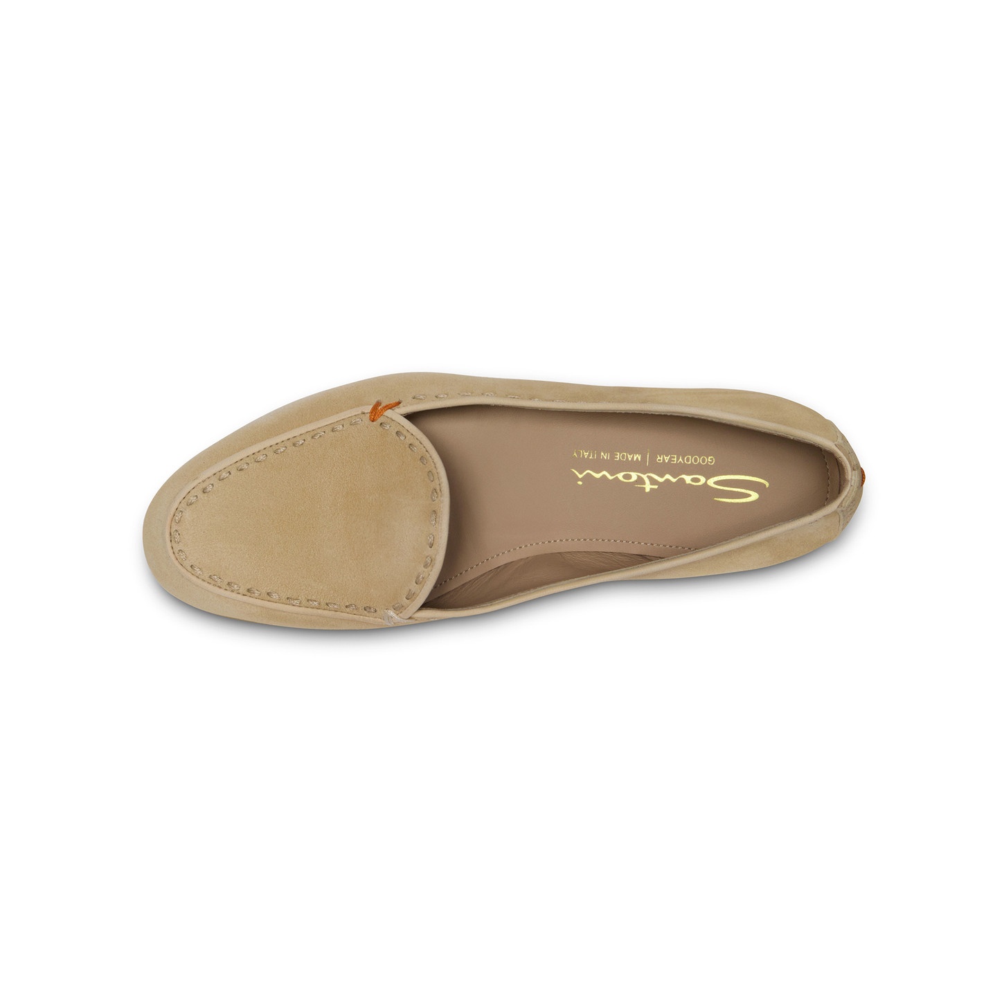 Women's beige suede loafer - 5