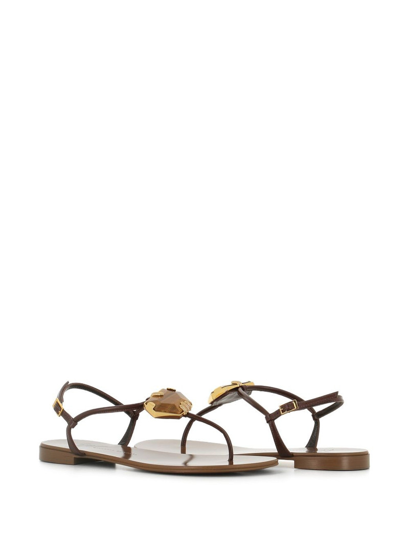 Giuseppe Zanotti gemstone detail leather sandals outlook
