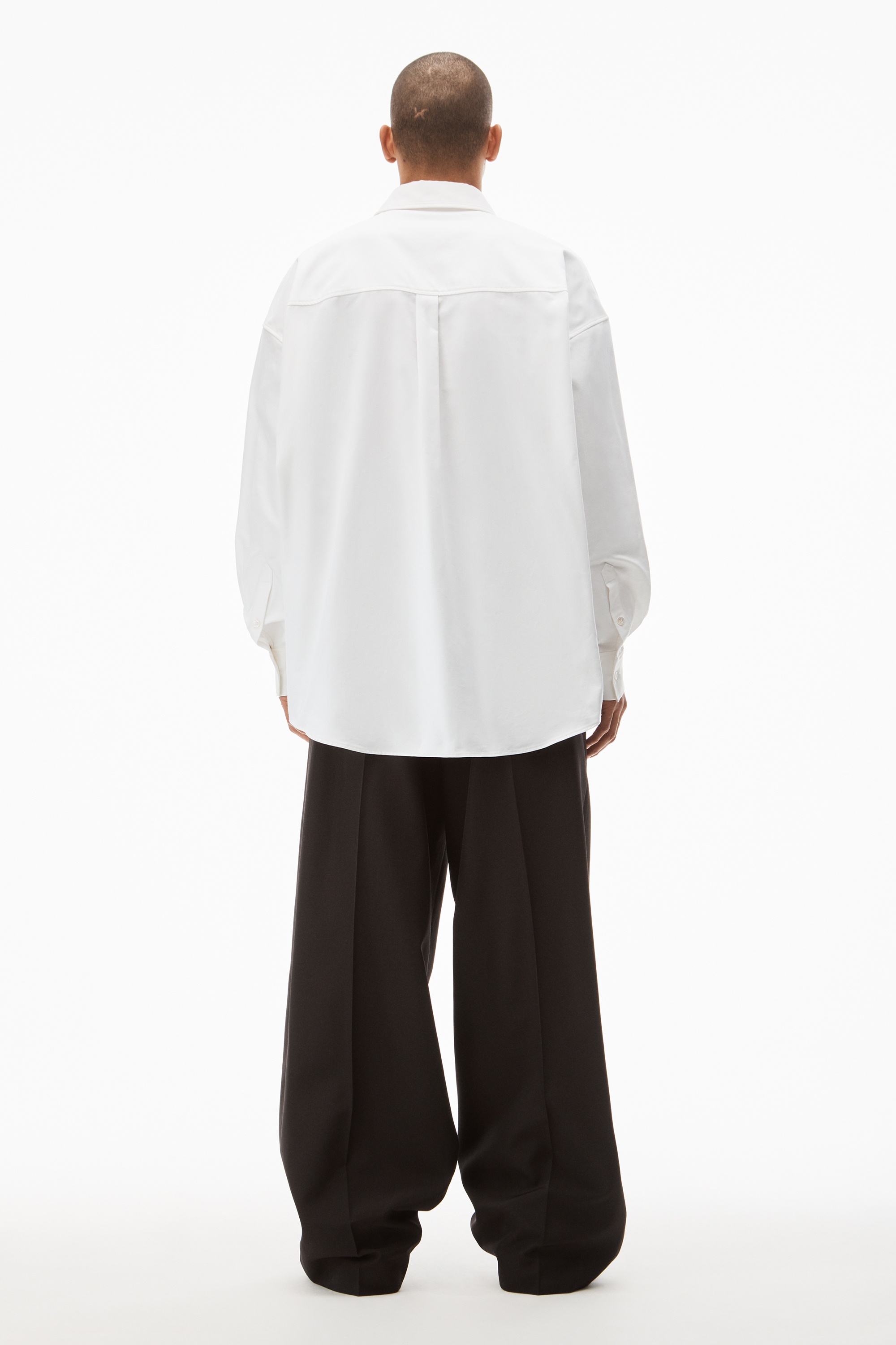 OVERSIZED BUTTON DOWN IN COTTON SHIRTING - 5