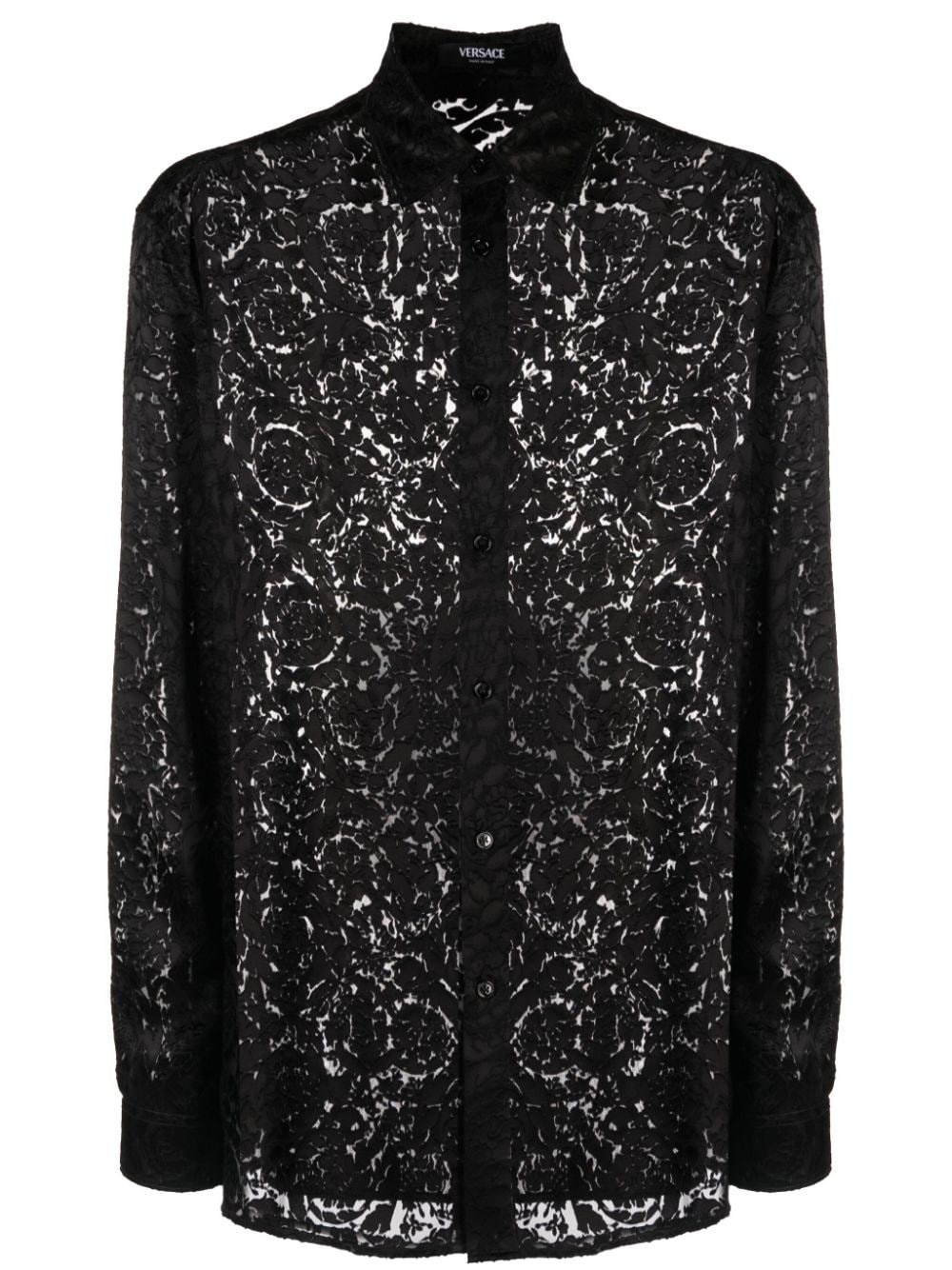 lace long-sleeve shirt - 1