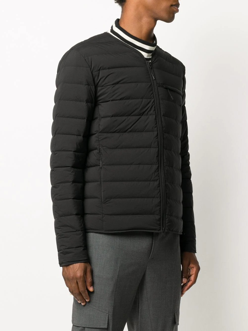 logo-print quilted jacket - 3