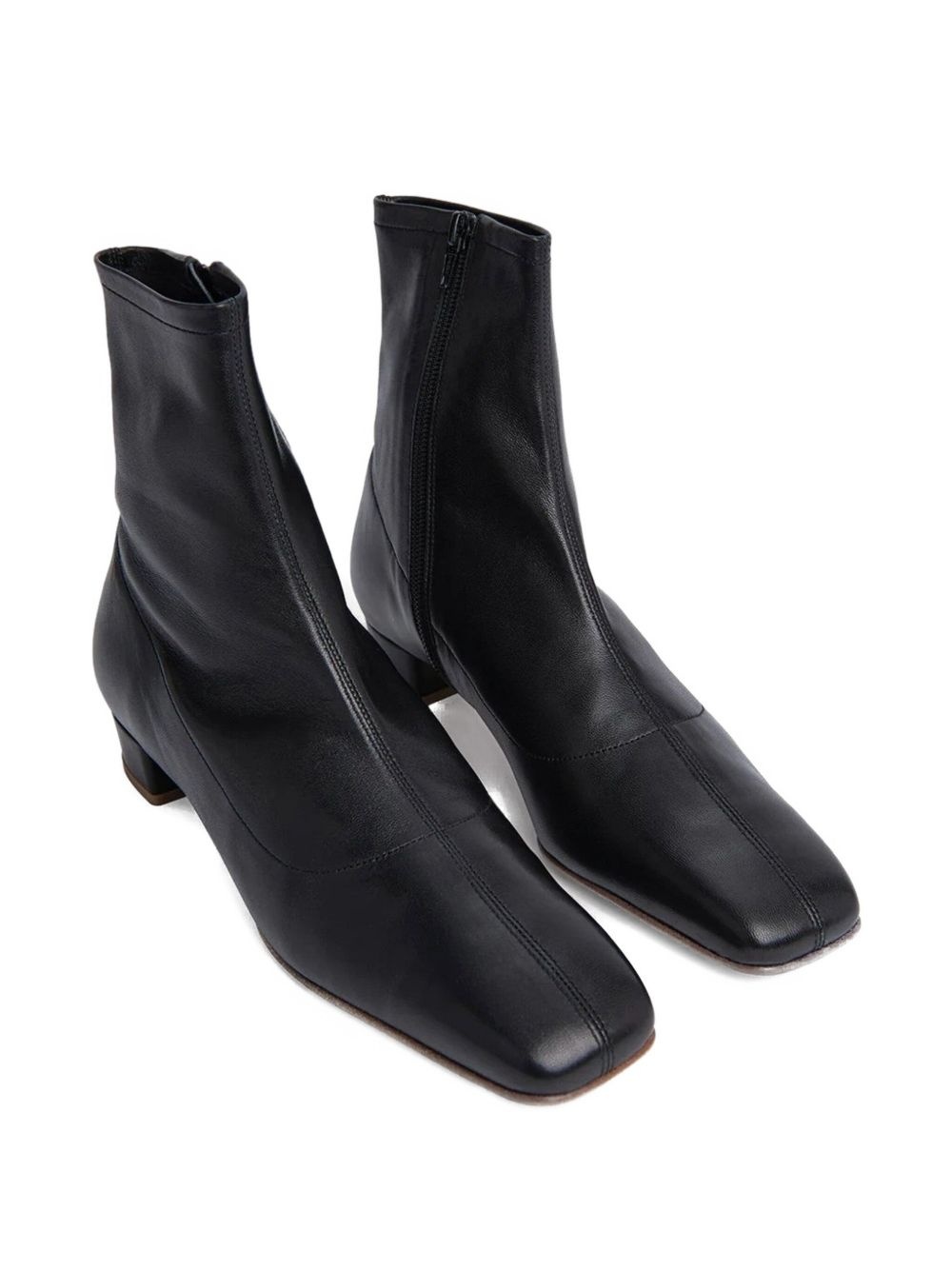 square-toe leather boots - 2