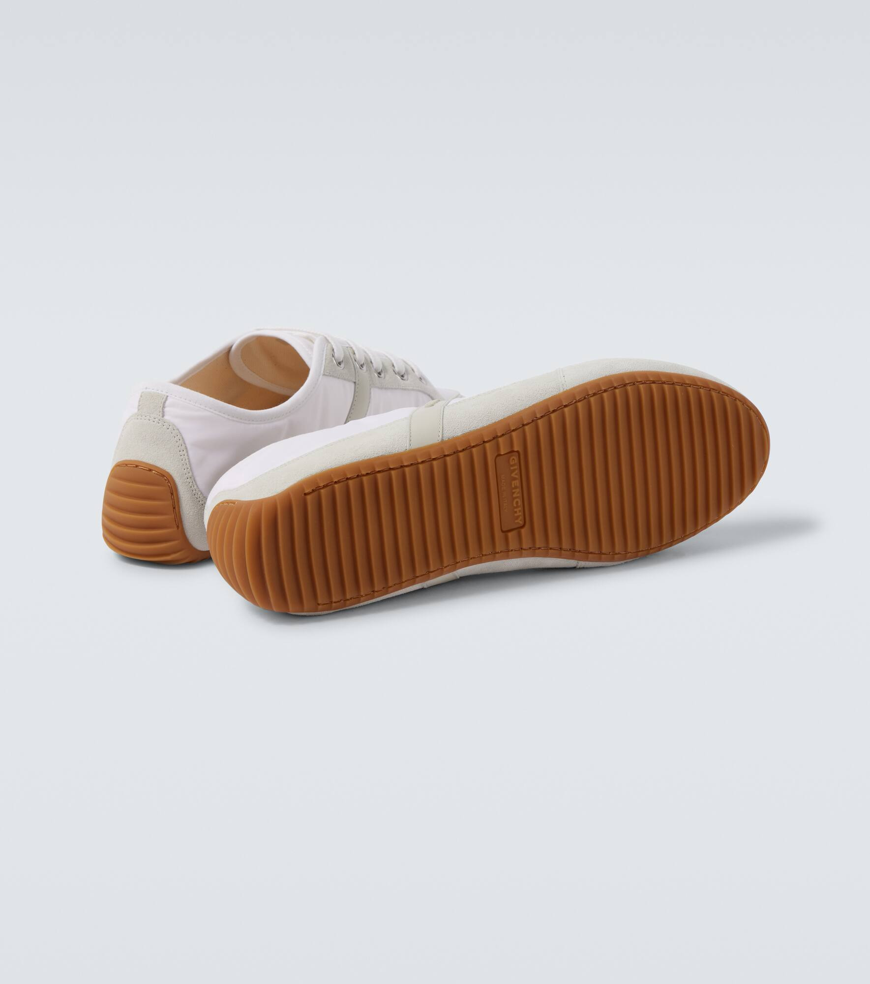 Slim suede-trimmed sneakers - 7
