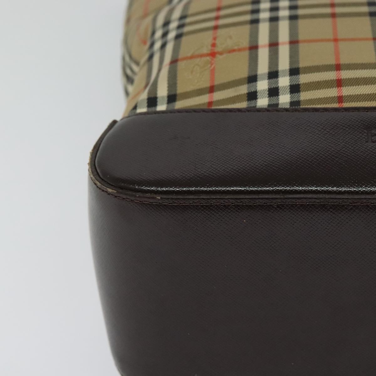 Burberry Nova Check Shoulder Bag Canvas Leather Beige Brown Gold - 10