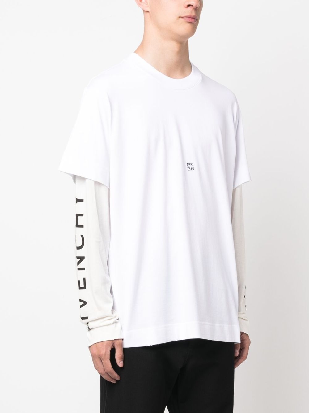 logo-print layered T-shirt - 3