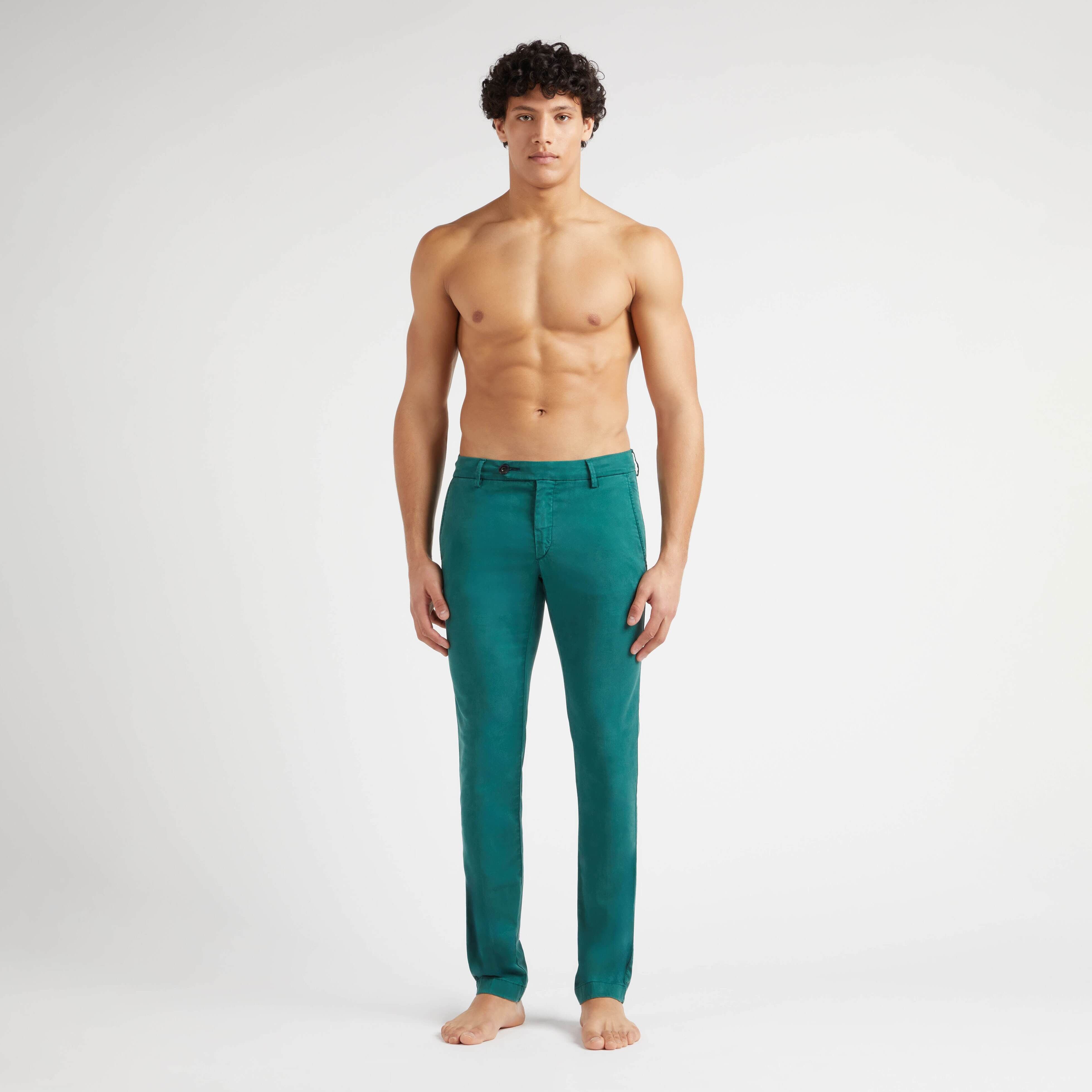 Men Tencel Cotton Chino Pants Solid - 3