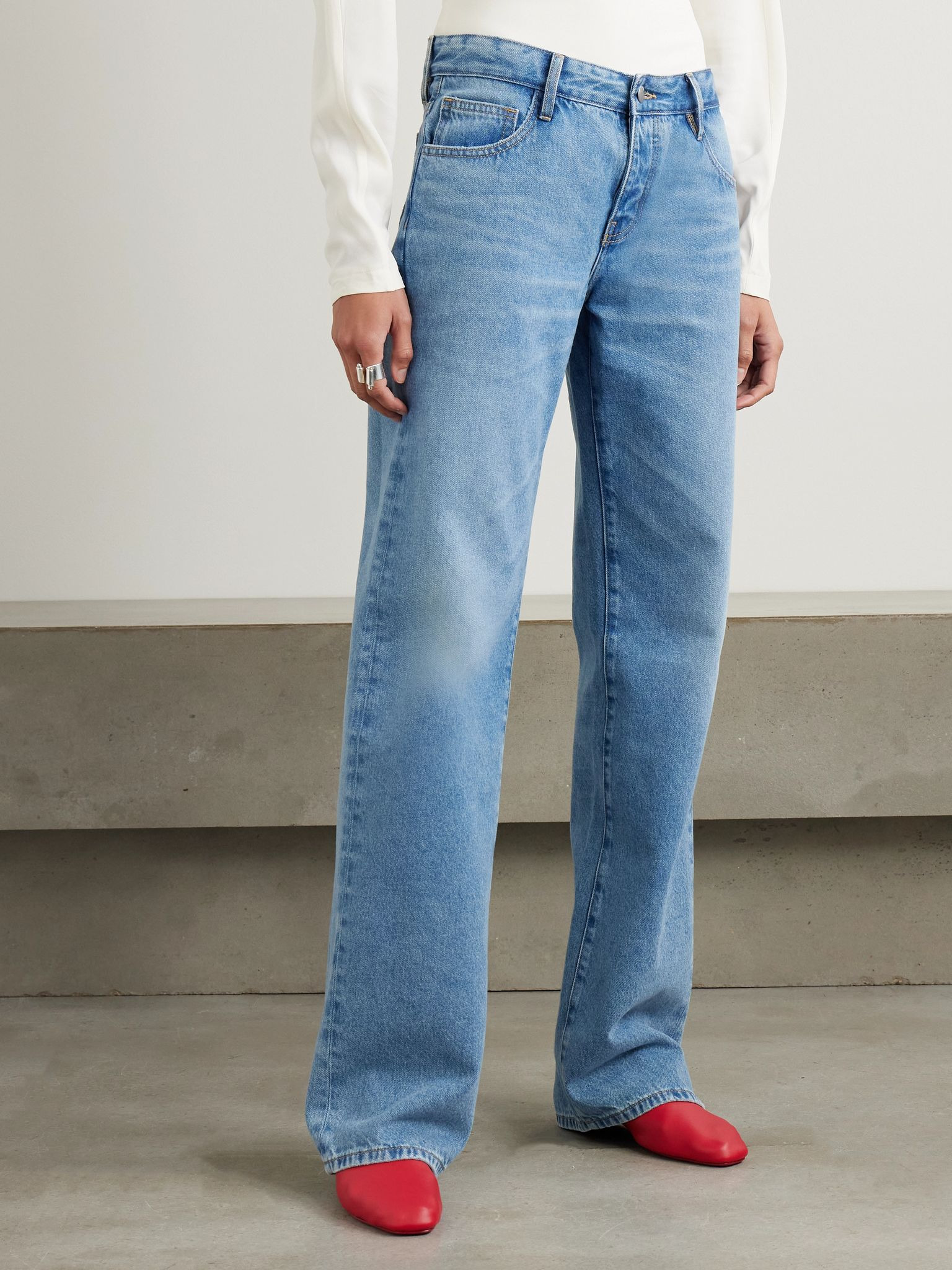 + Outland Denim 90s low-rise straight-leg organic jeans Light denim - 3
