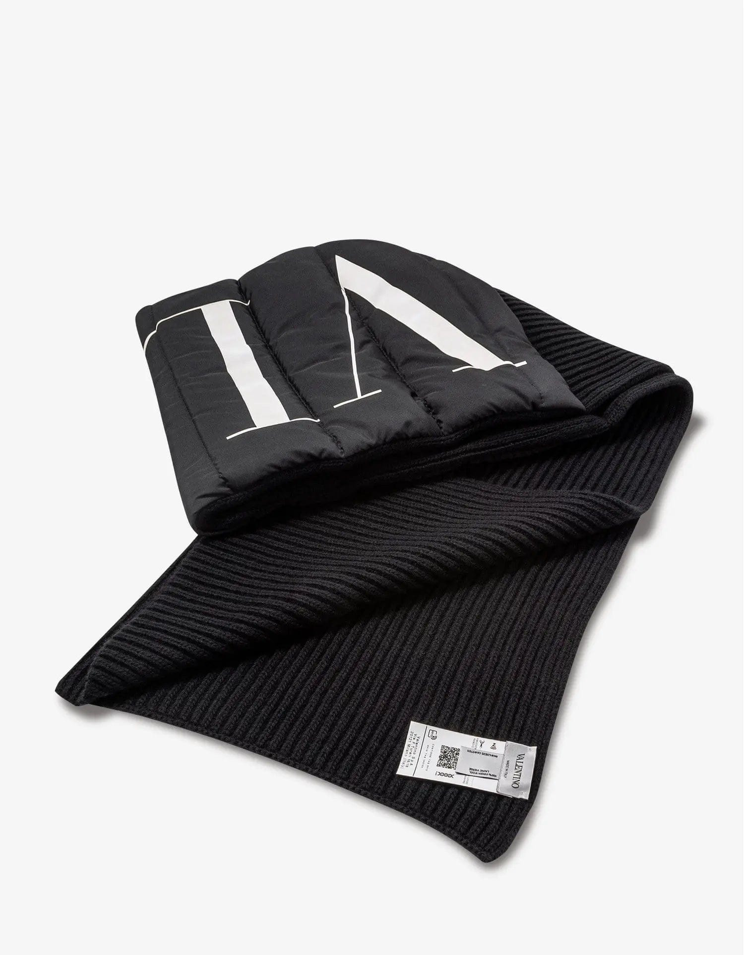 Valentino Black Padded Logo Scarf - 3