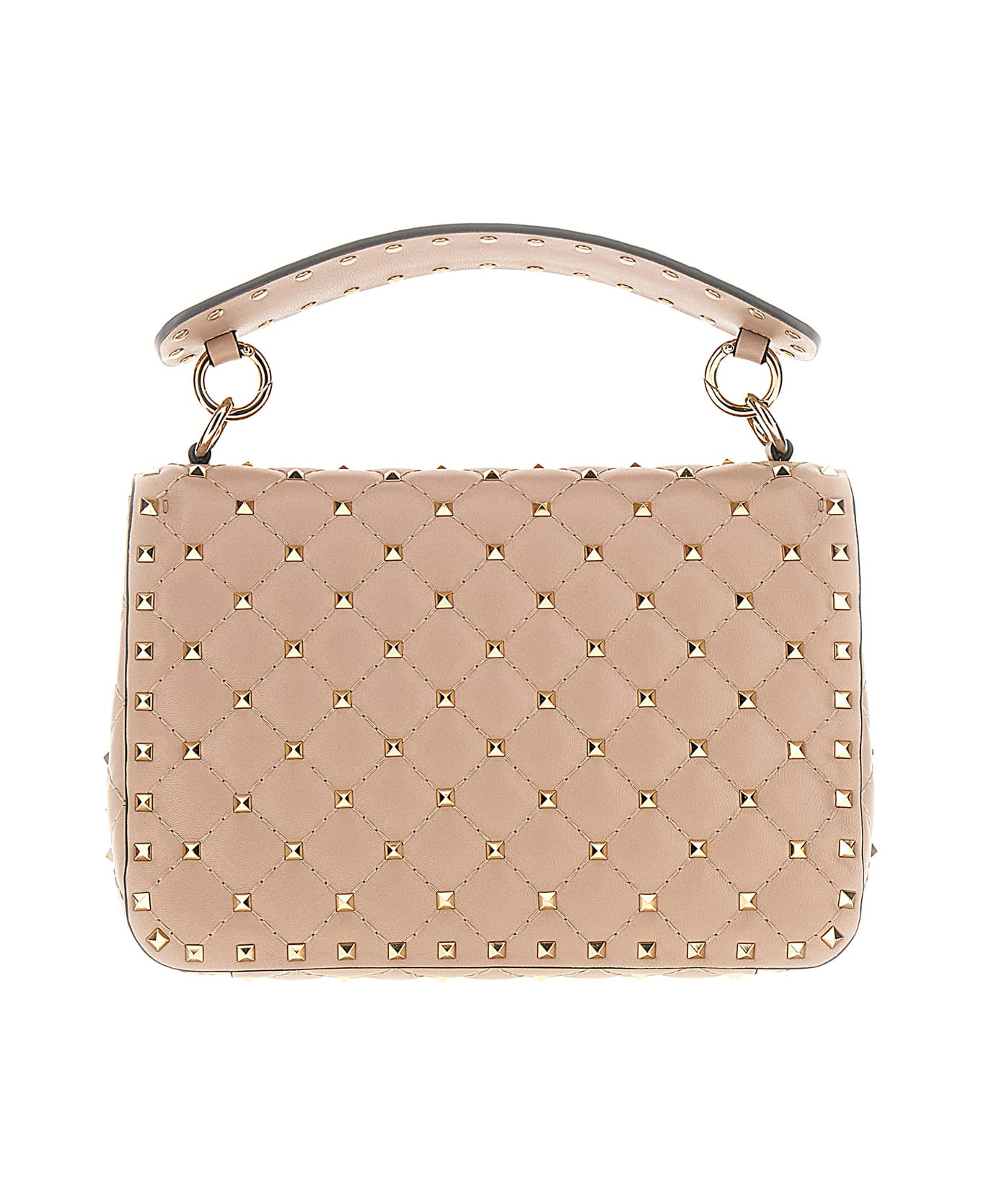 Antique Pink Nappa Leather Medium Rockstud Spike Handbag - 3
