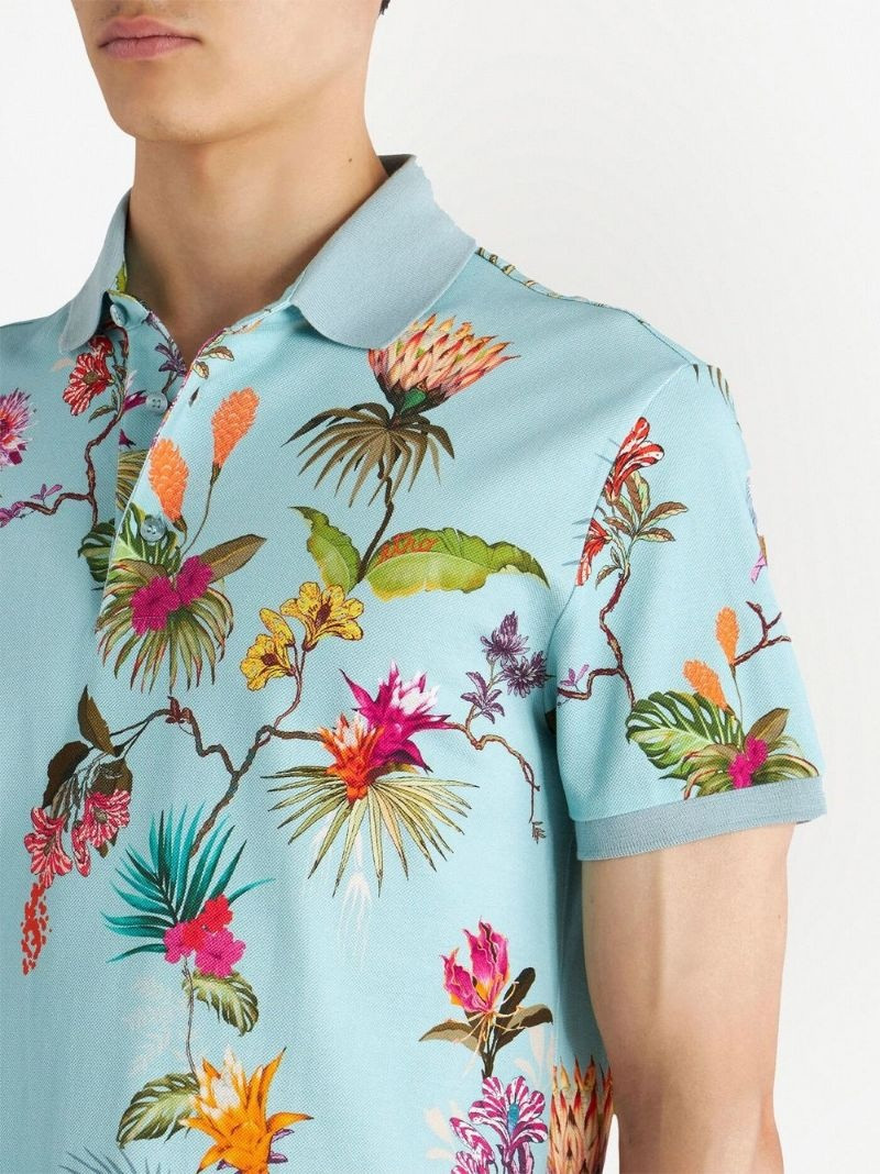 floral-print cotton polo shirt 4