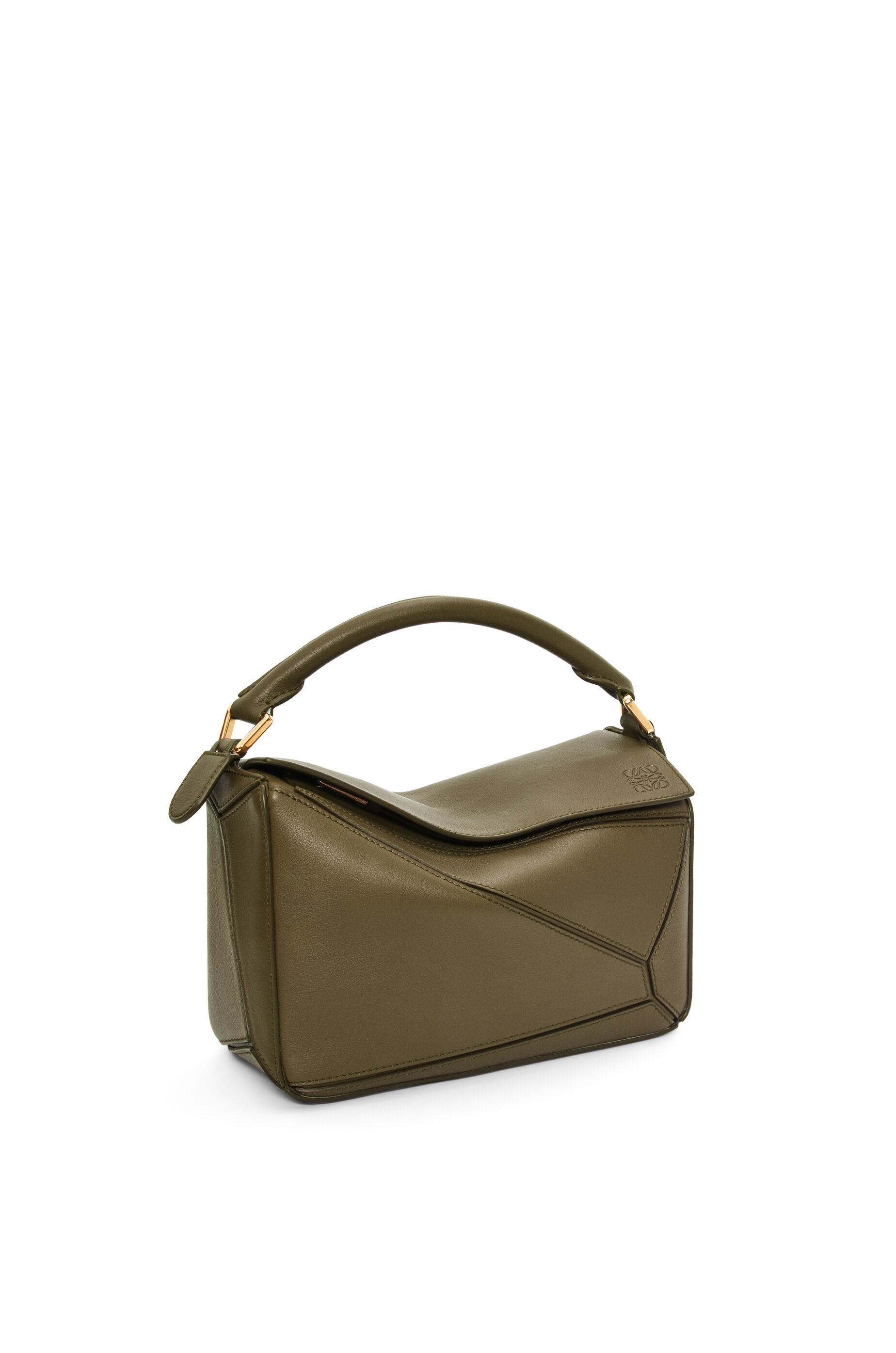 Small Puzzle bag in classic calfskin & Anagram strap in jacquard and calfskin - 3