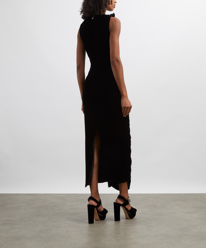 Velvet Ruched Midi Dress 4